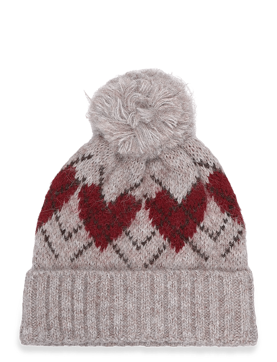 Mango - Pom pom cable-knit beanie - vintermössor - lt pastel brown - 0