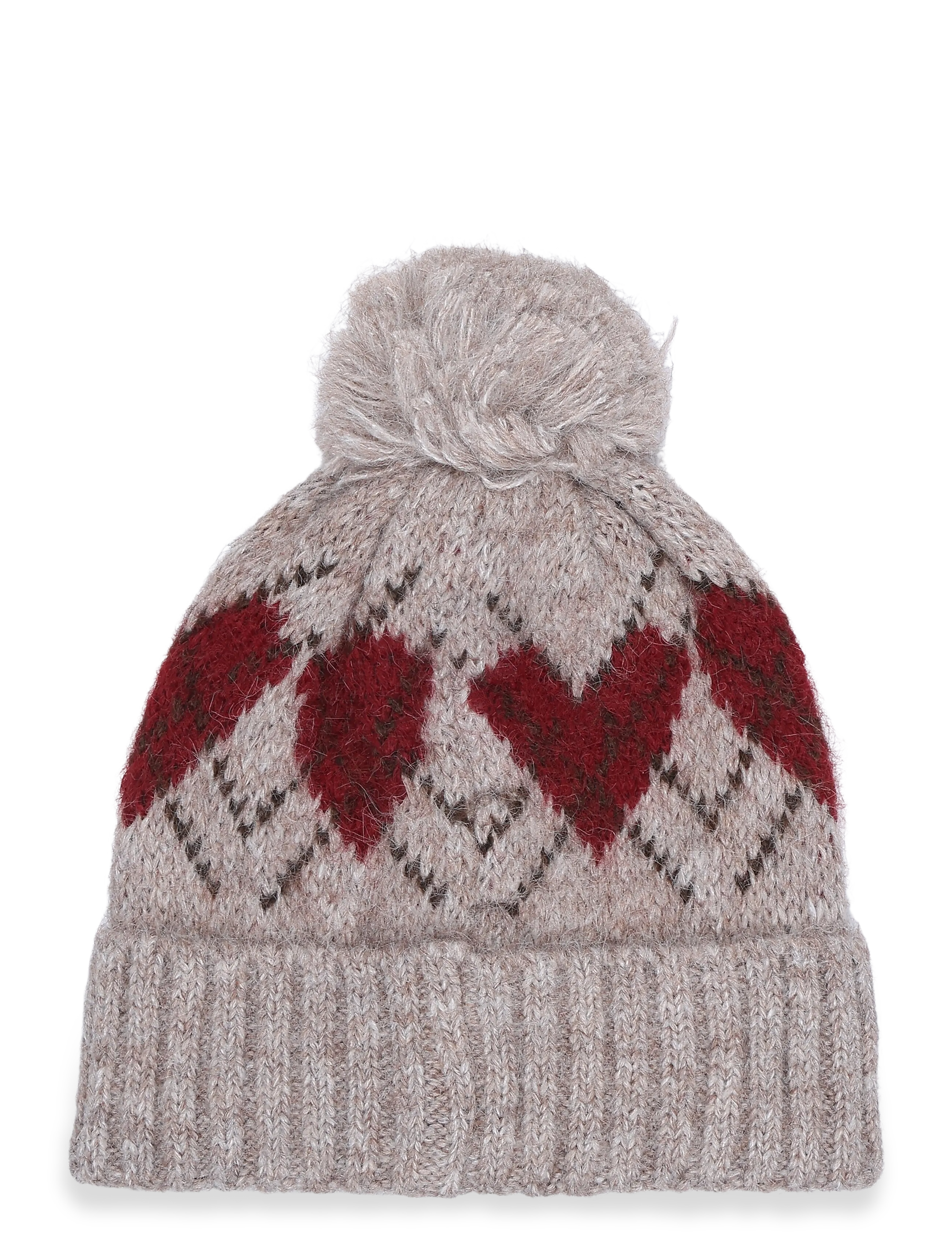 Mango - Pom pom cable-knit beanie - vintermössor - lt pastel brown - 1