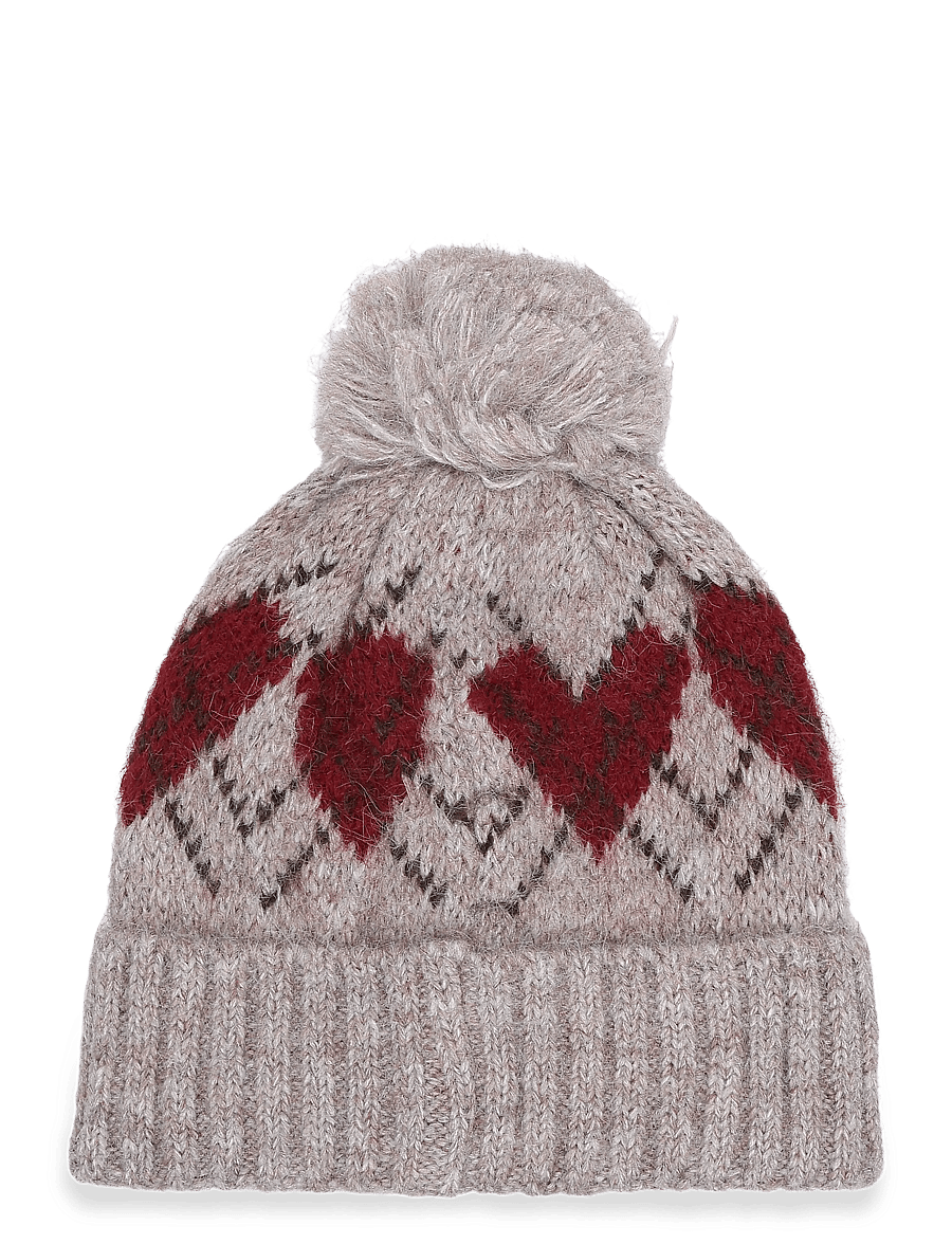 Mango - Pom pom cable-knit beanie - vintermössor - lt pastel brown - 1
