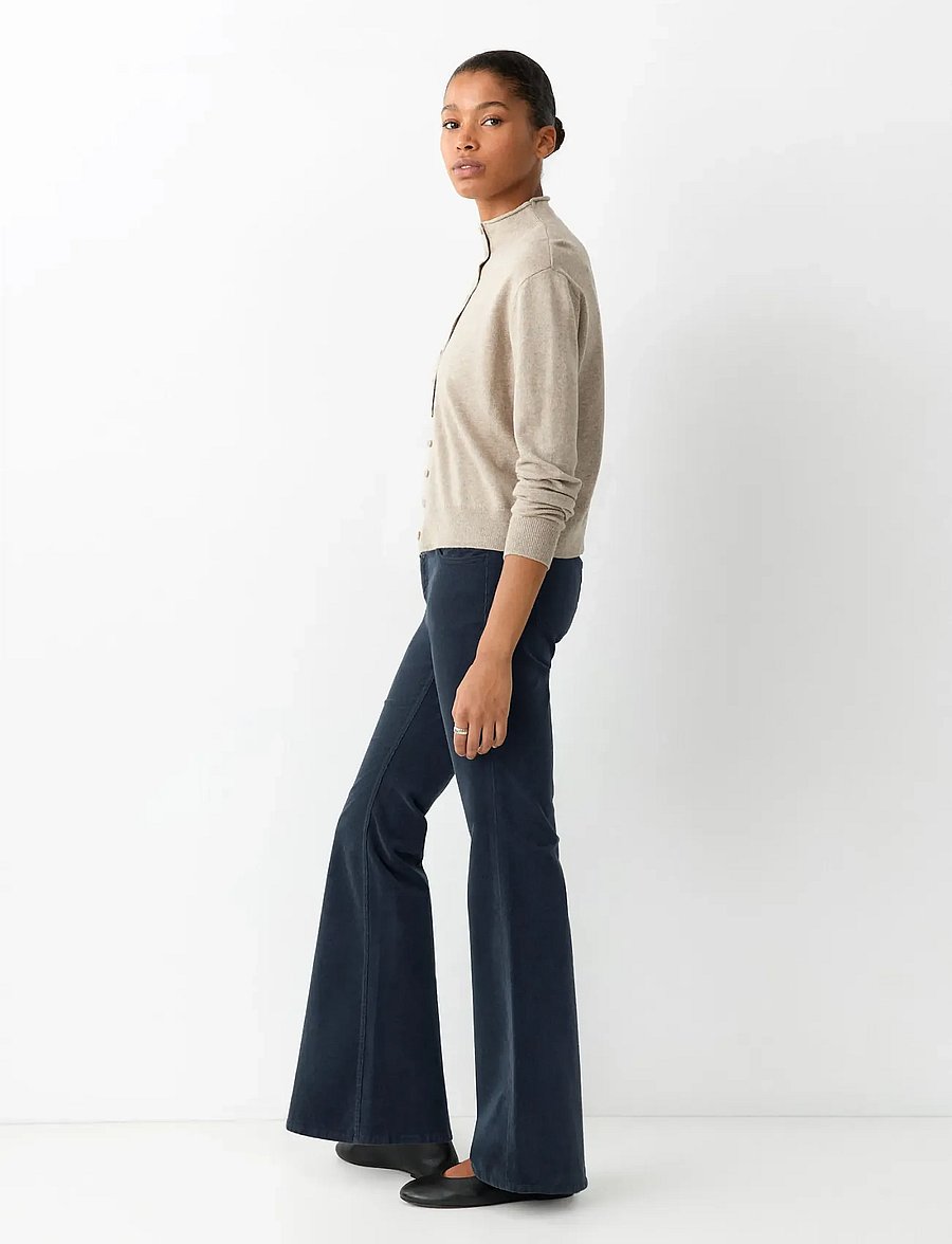 Mango - Flared corduroy trousers - bukser - navy - 0