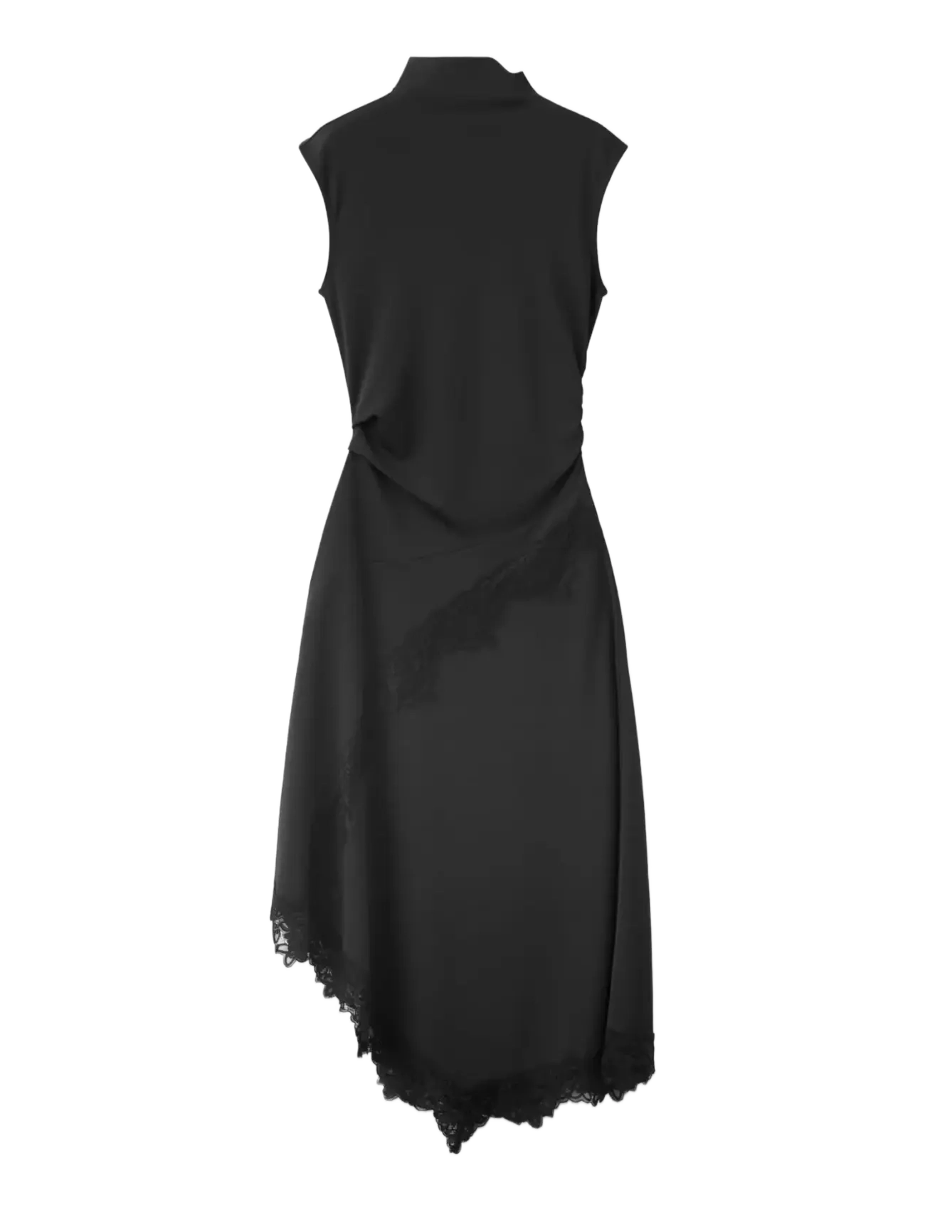 Mango Asymmetric lace dress - Blondekjoler - BLACK / black