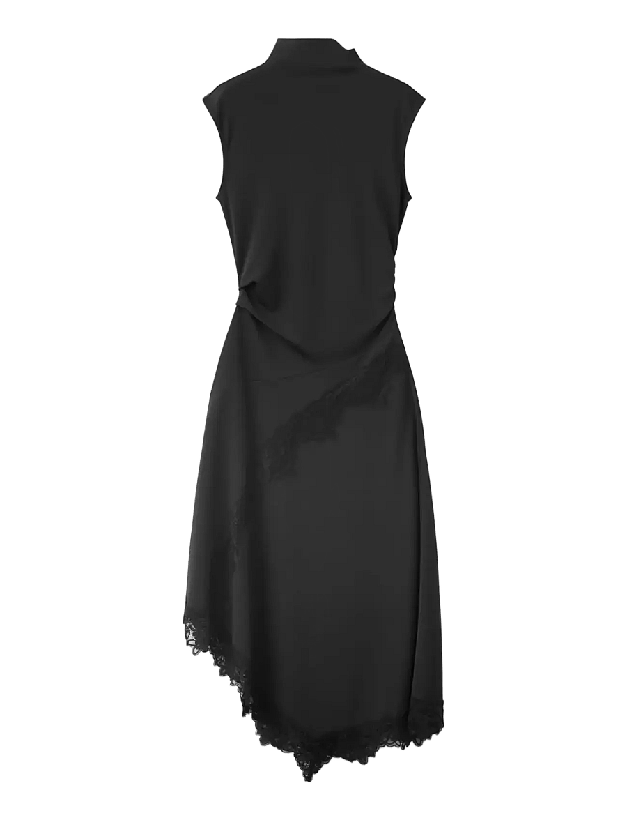 Mango - Asymmetric lace dress - blondekjoler - black - 0