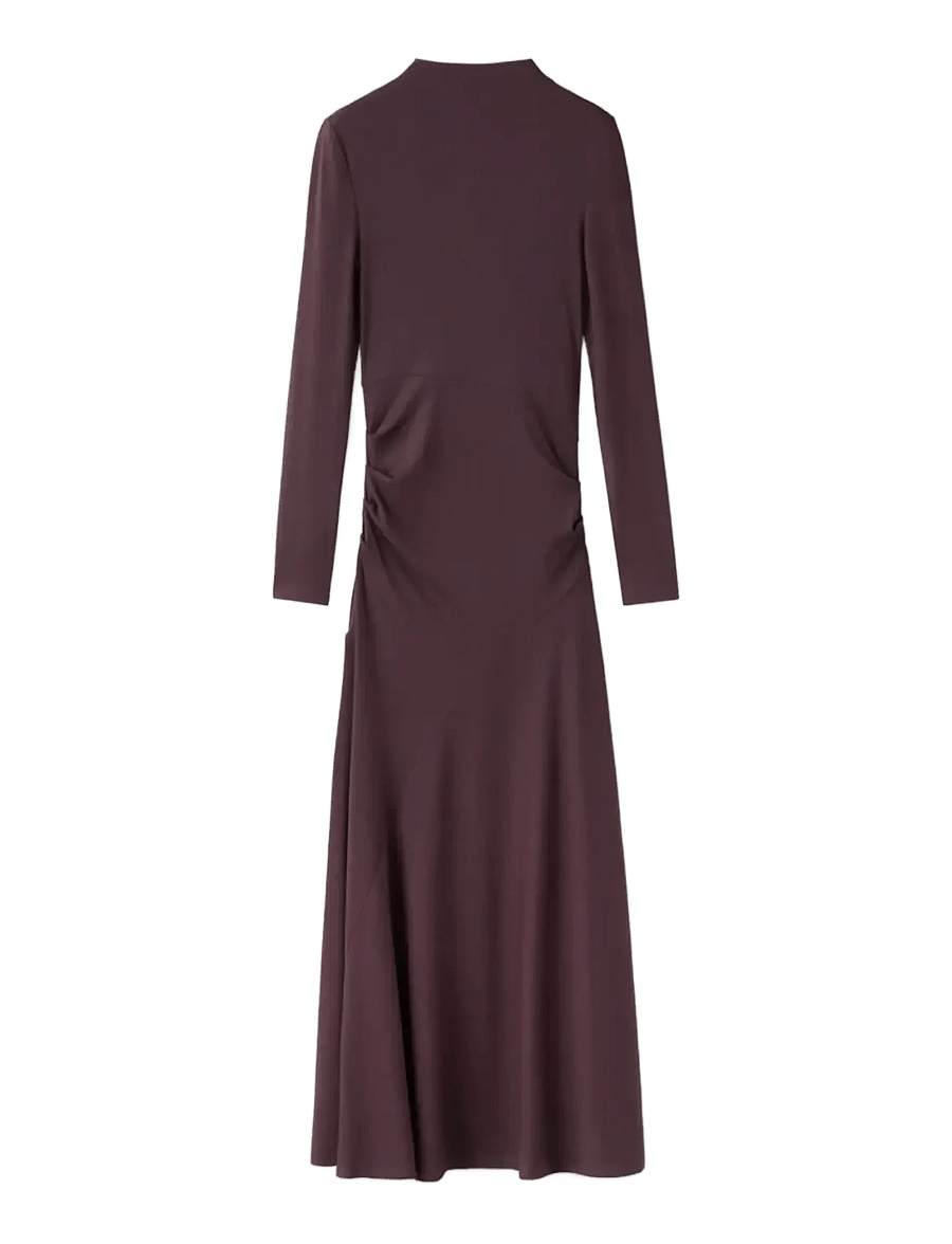 Mango - Ruched side knitted dress - strikkjoler - dark red - 1