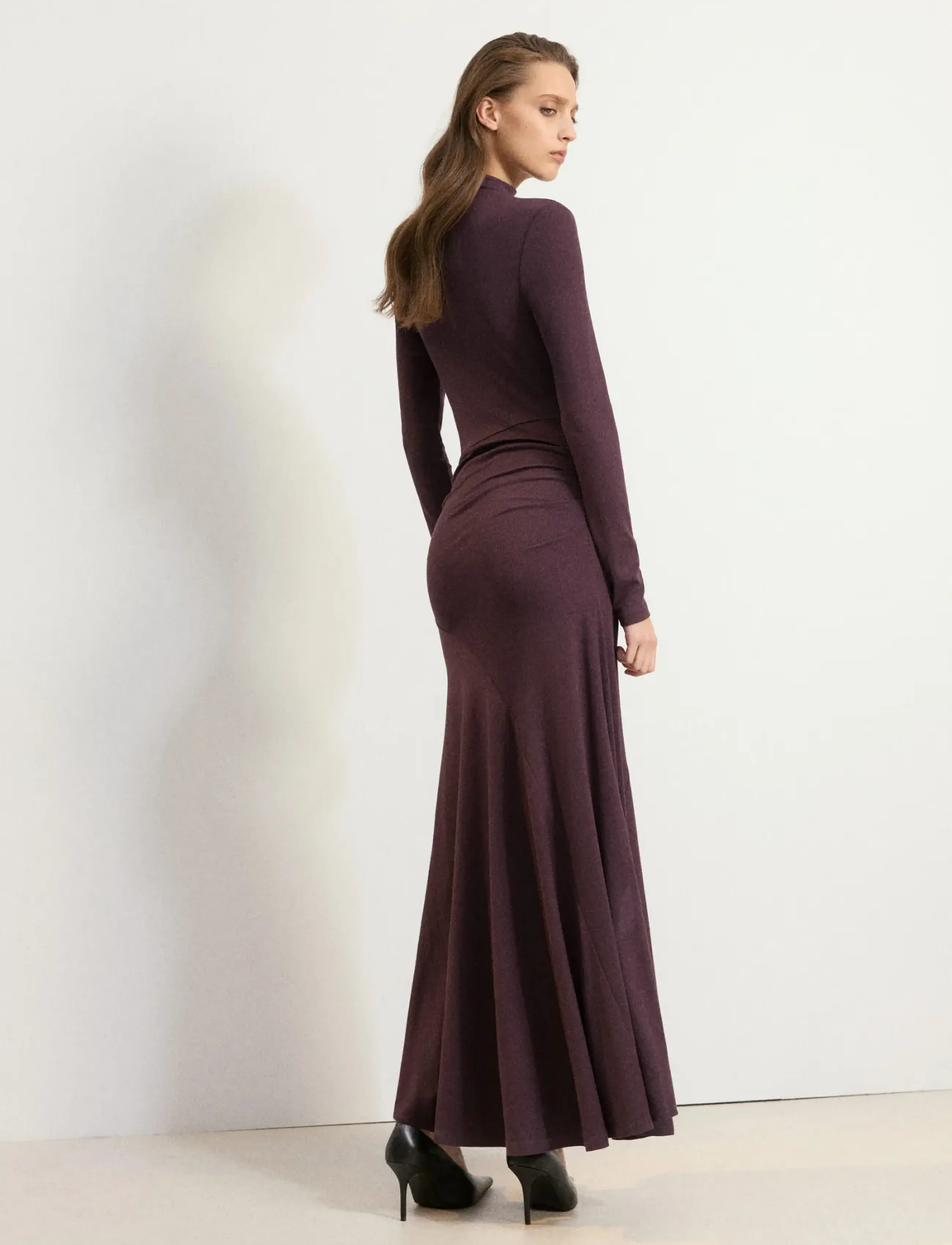 Mango - Ruched side knitted dress - strikkjoler - dark red - 2