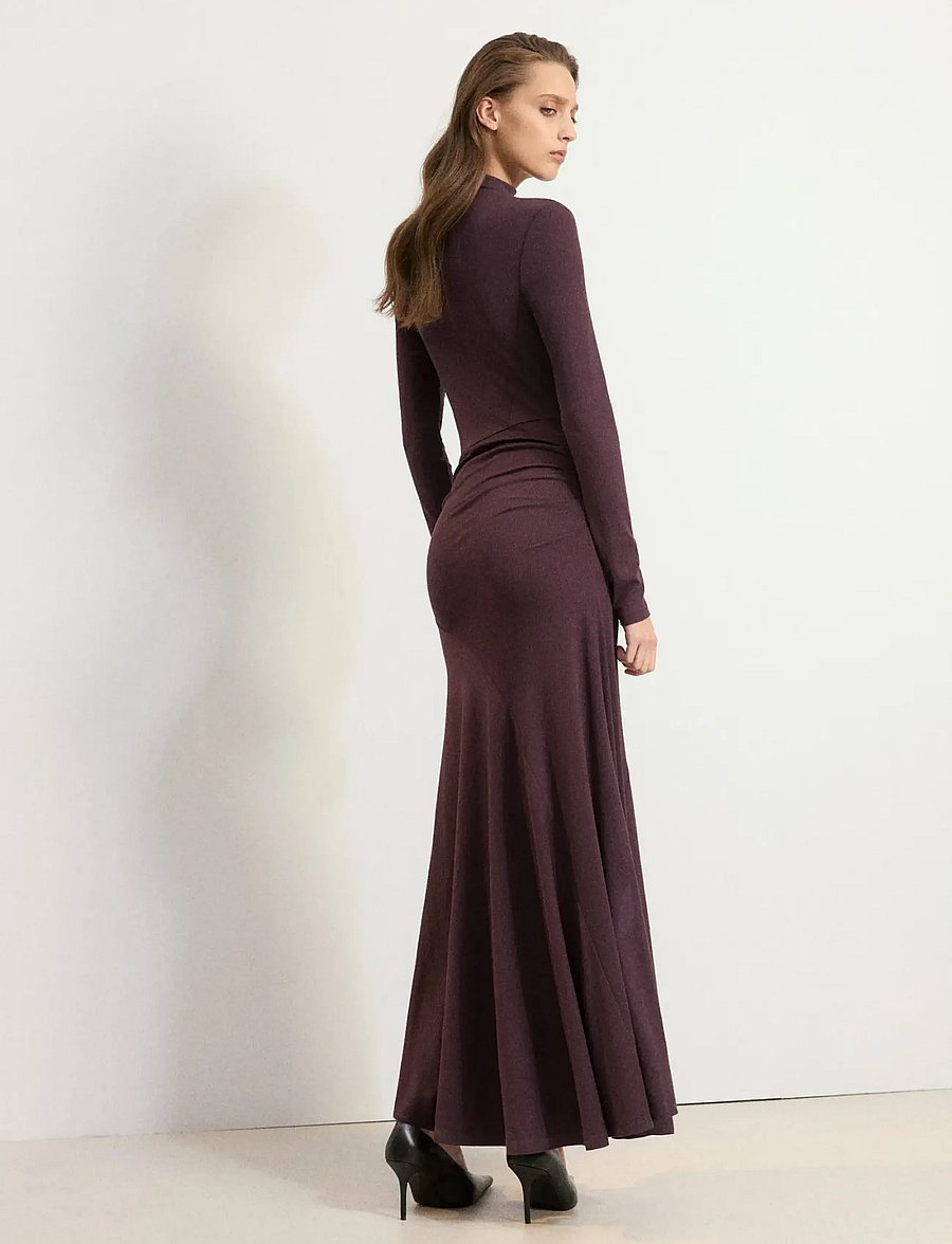 Mango - Ruched side knitted dress - strikkjoler - dark red - 2