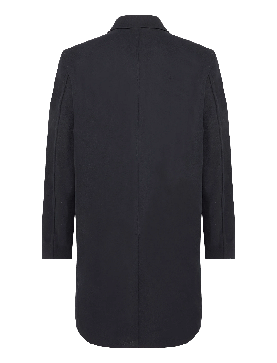 Mango - Wool coat with shirt-style collar - ullrockar - dark blue - 1