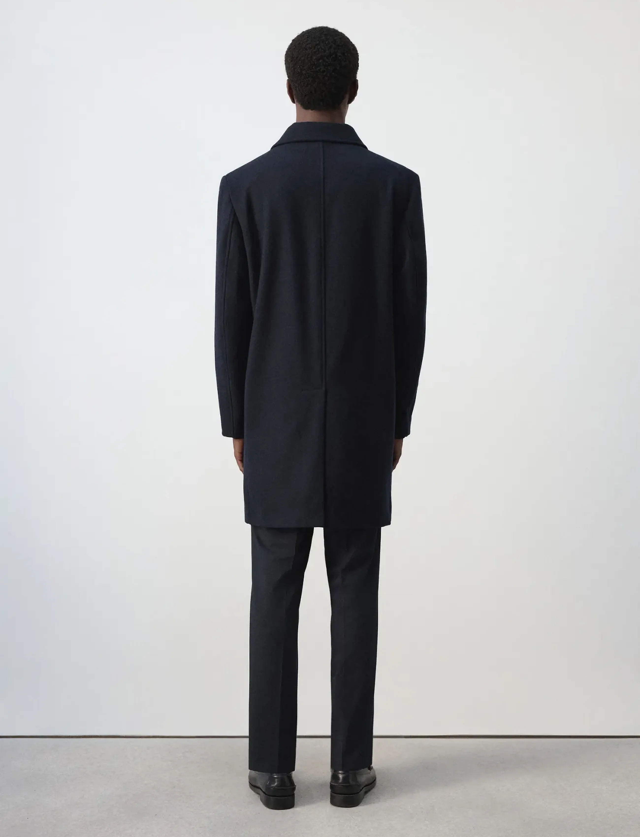 Mango - Wool coat with shirt-style collar - uldfrakker - dark blue - 3