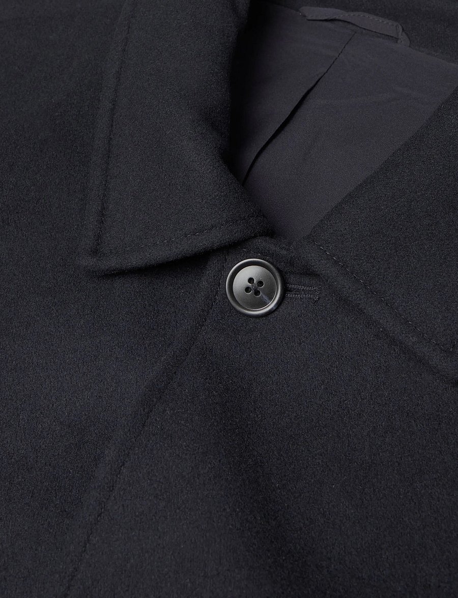 Mango - Wool coat with shirt-style collar - ullrockar - dark blue - 2