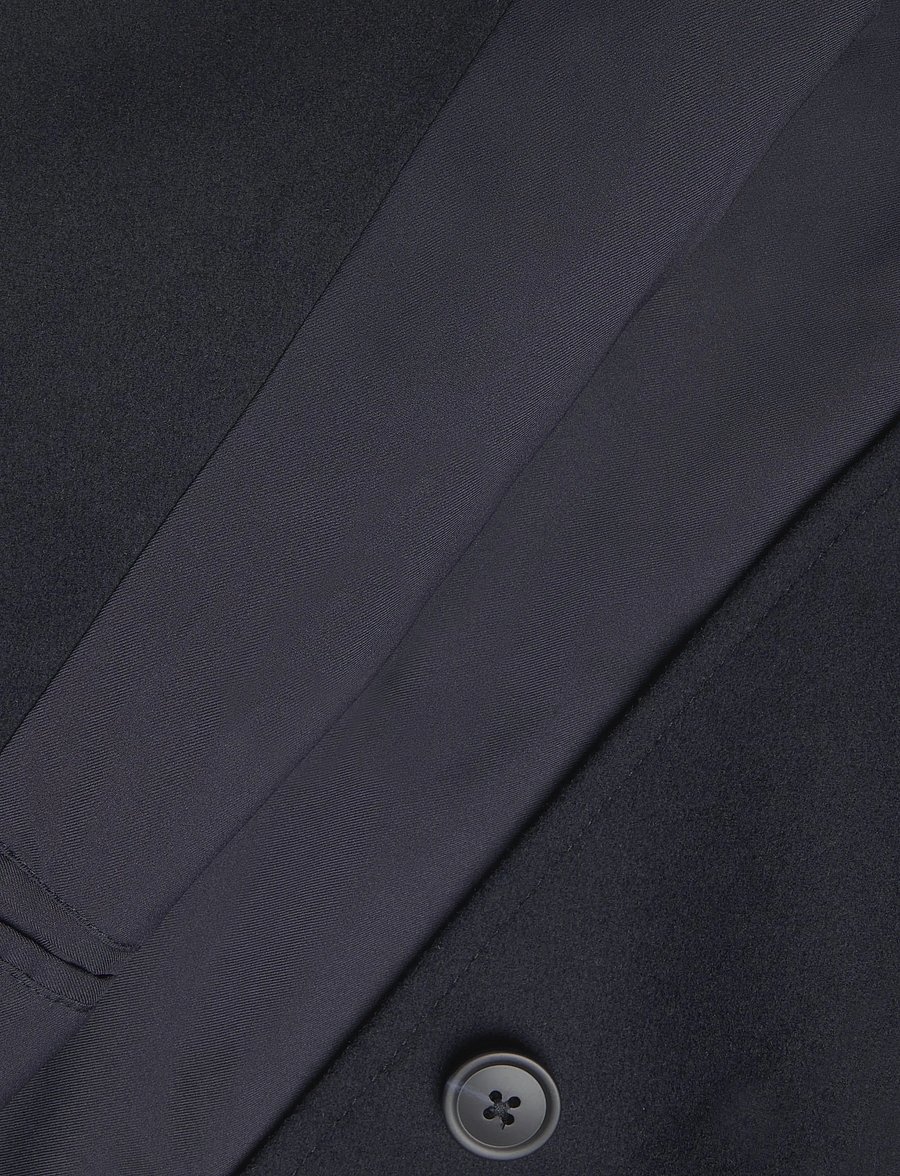 Mango - Wool coat with shirt-style collar - ullrockar - dark blue - 4