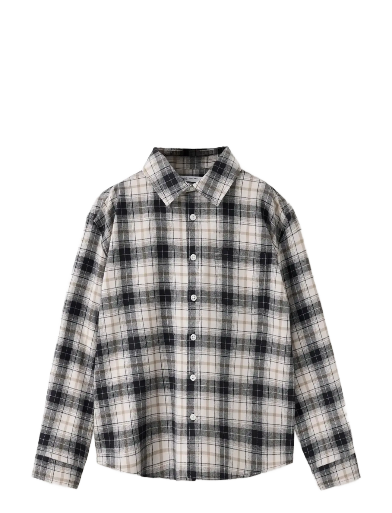 Mango - Checked flannel shirt - charcoal - 1