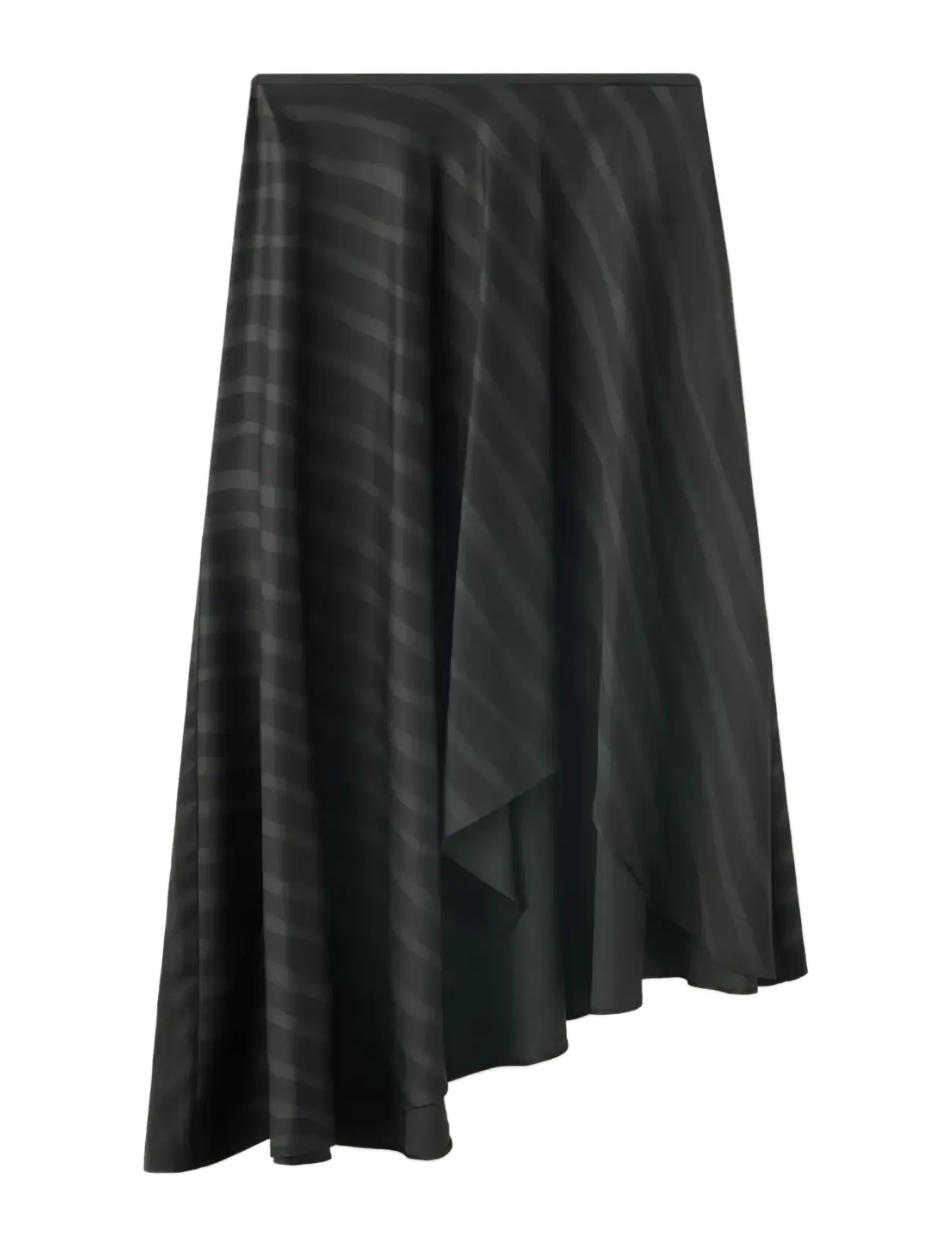 Mango Asymmetric striped lyocell skirt - Kläder - GREY / grey