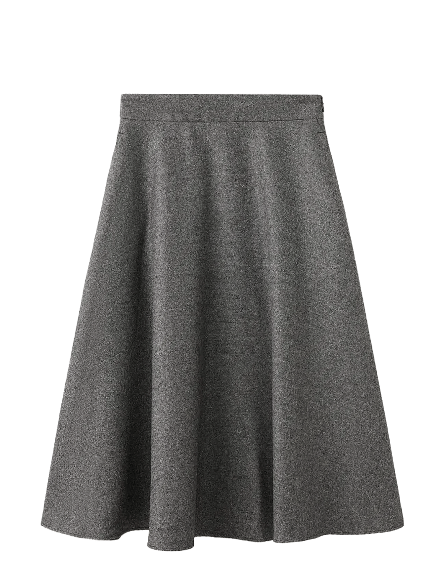 Mango - Flared midi-skirt - strikkede nederdele - black - 1