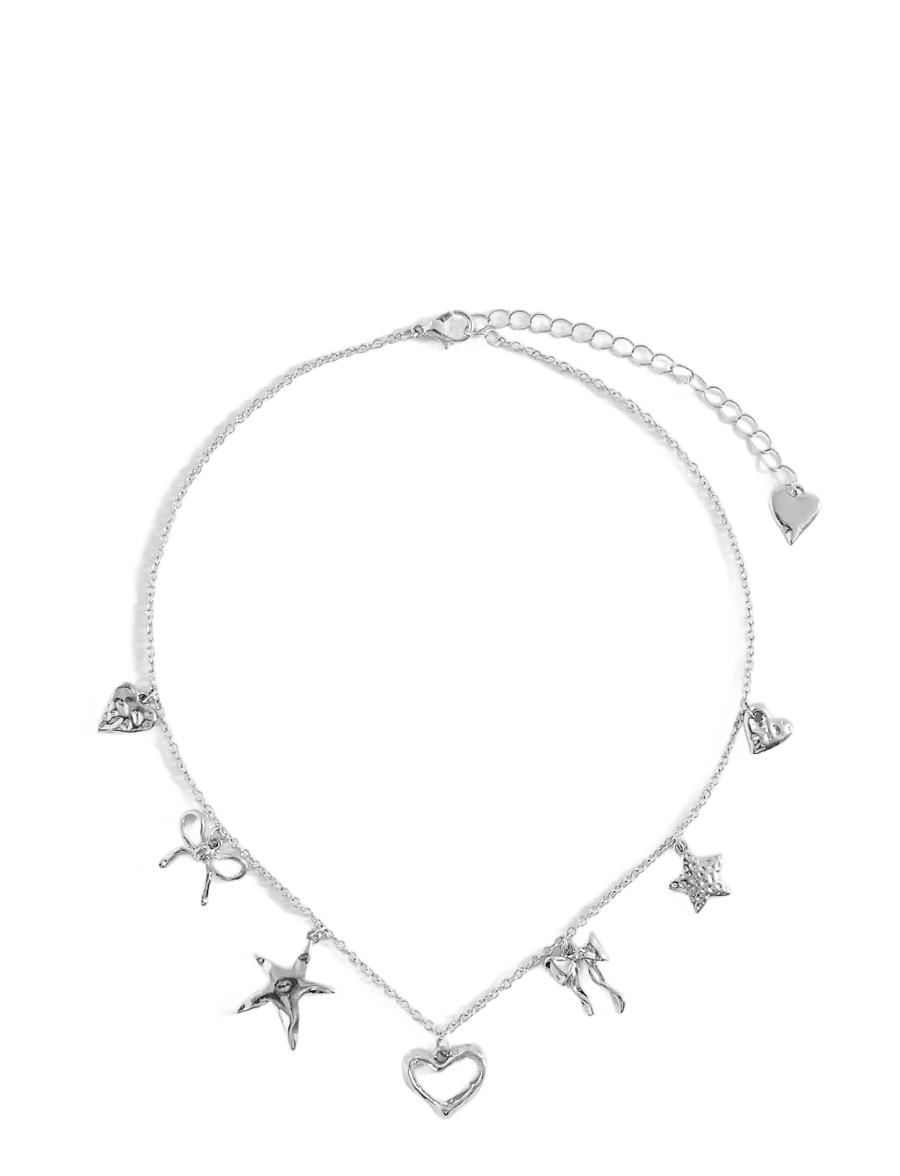 Mango - Beaded necklace - halsketten - silver - 0