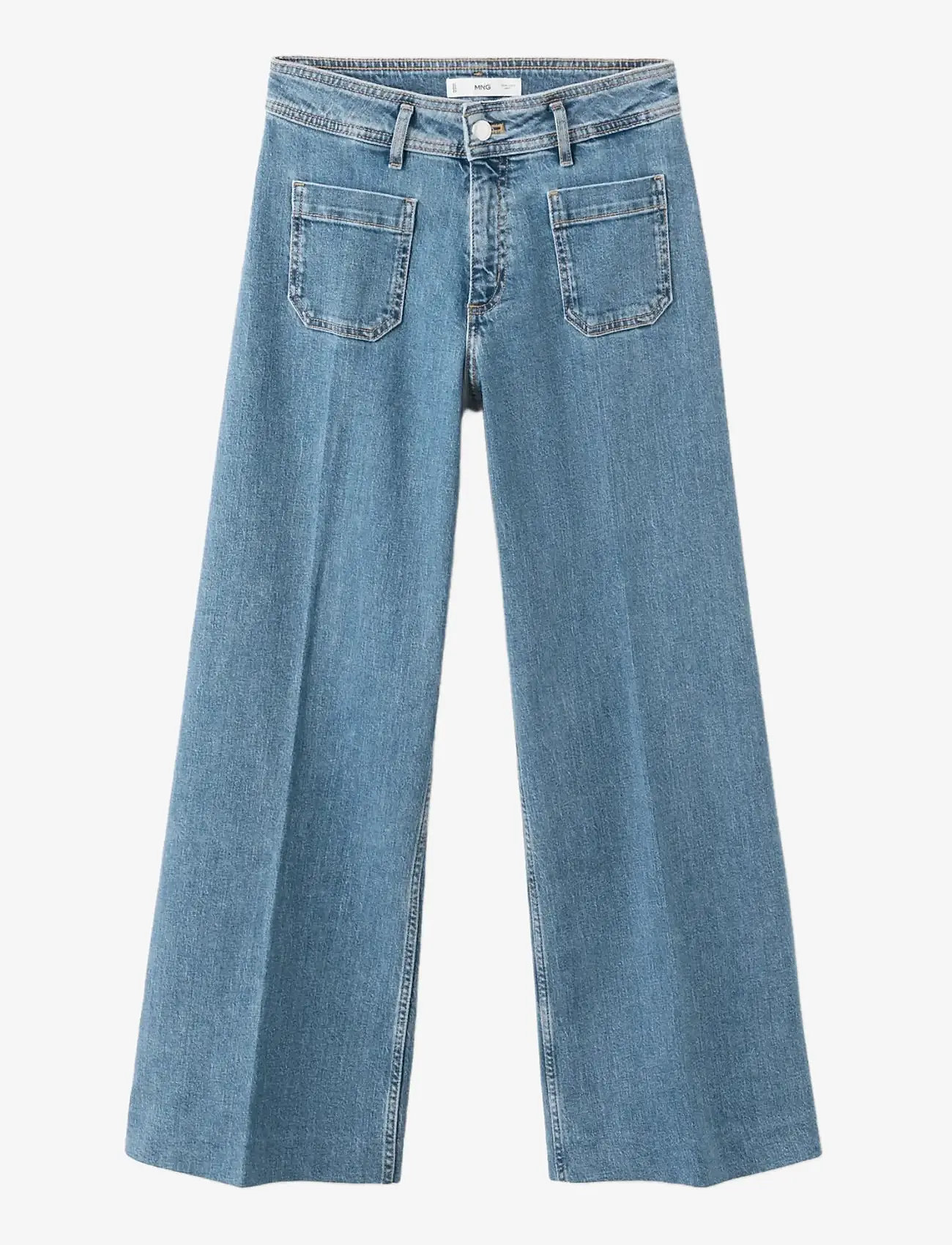 Mango - High-waisted wideleg jeans - open blue - 0