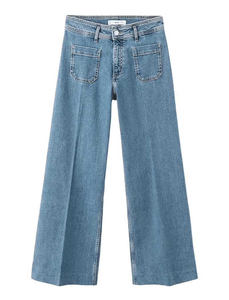 Mango - High-waisted wideleg jeans - open blue - 0