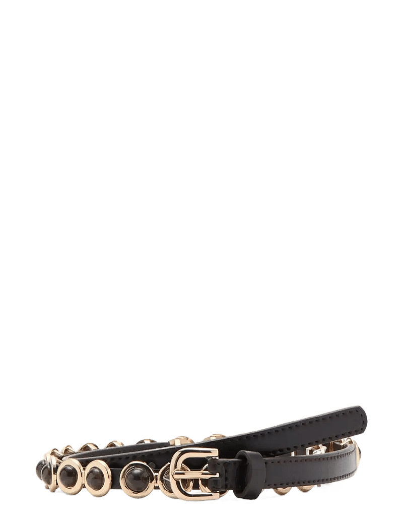 Mango - Appliqué skinny belt - vardagsskärp - dark brown - 0