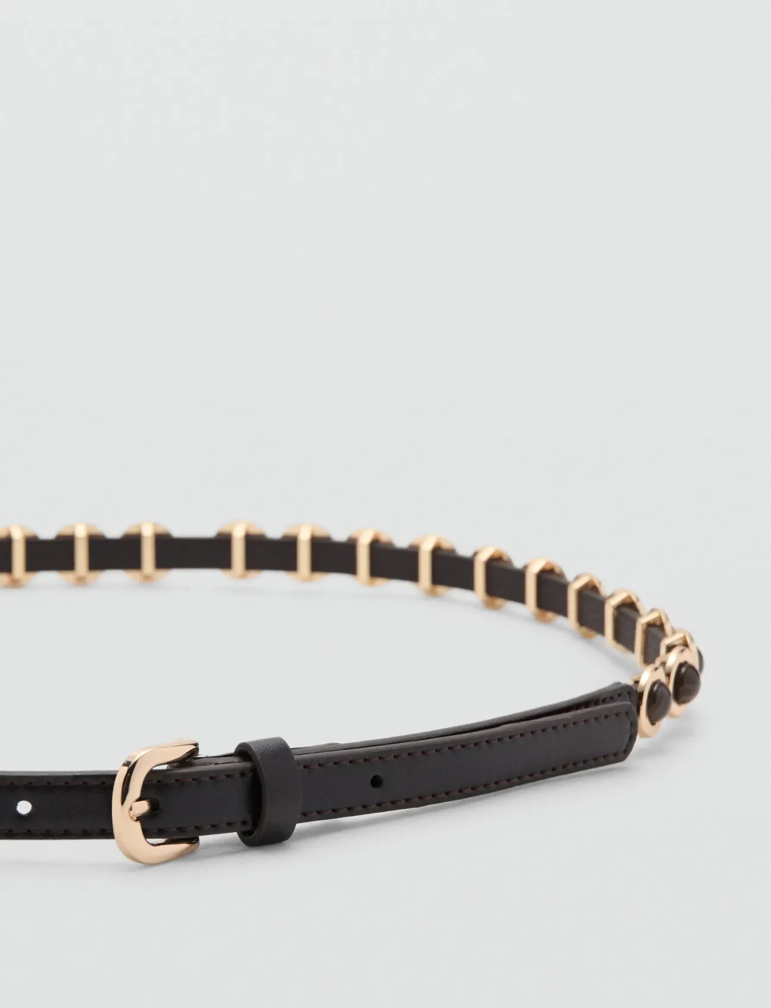 Mango - Appliqué skinny belt - casual gürtel - dark brown - 1