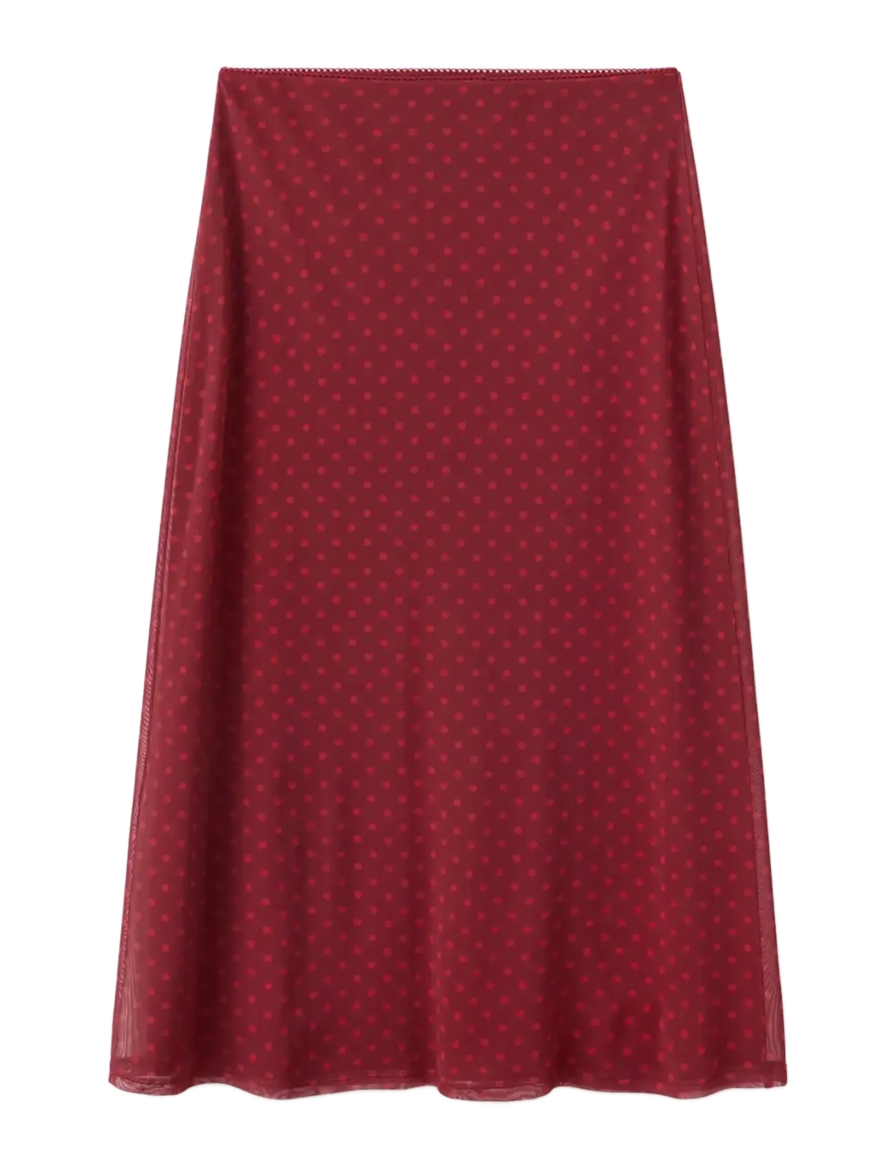 MANGO Polka Dot Tulle Rock Rot - L - Damen