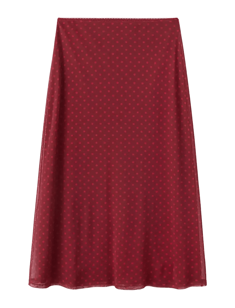 Mango - Polka dot tulle skirt - maxi nederdele - red - 1
