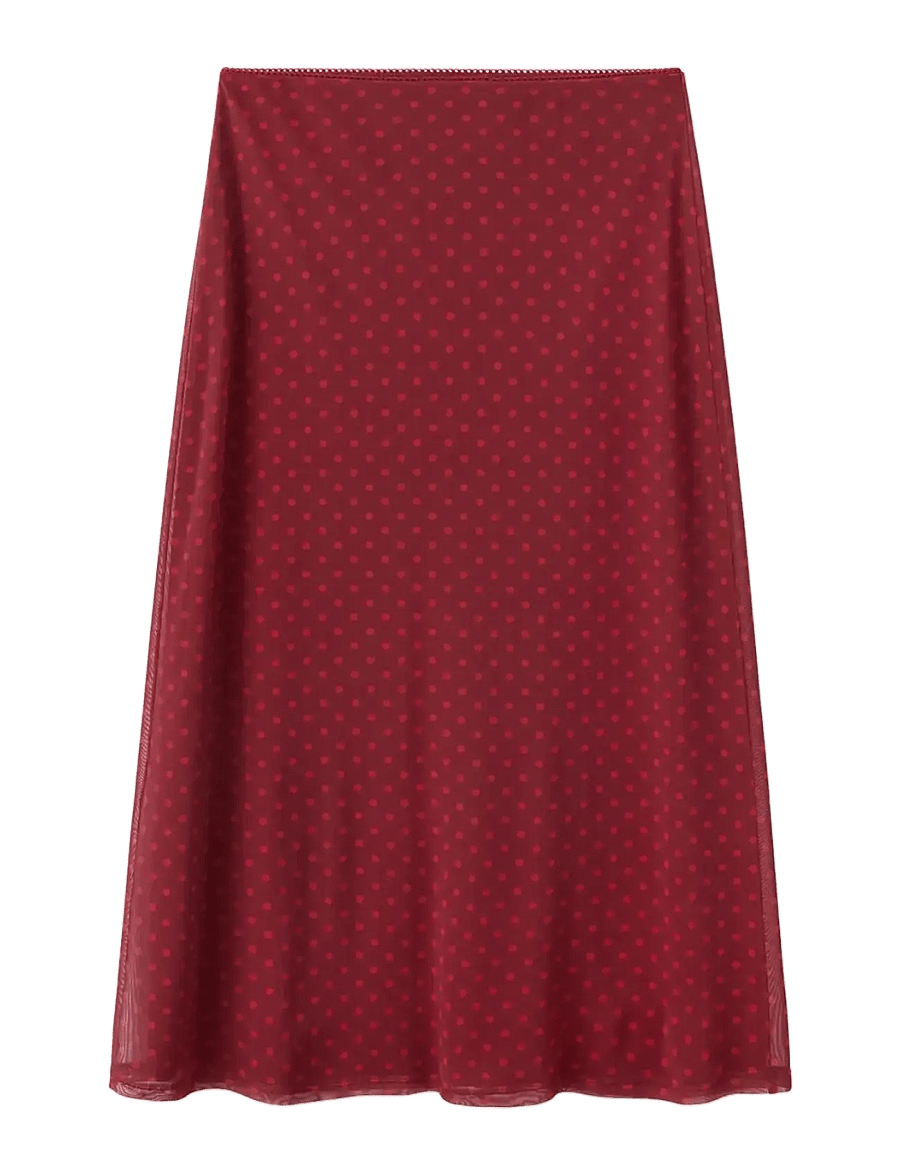 Mango - Polka dot tulle skirt - maxi röcke - red - 1