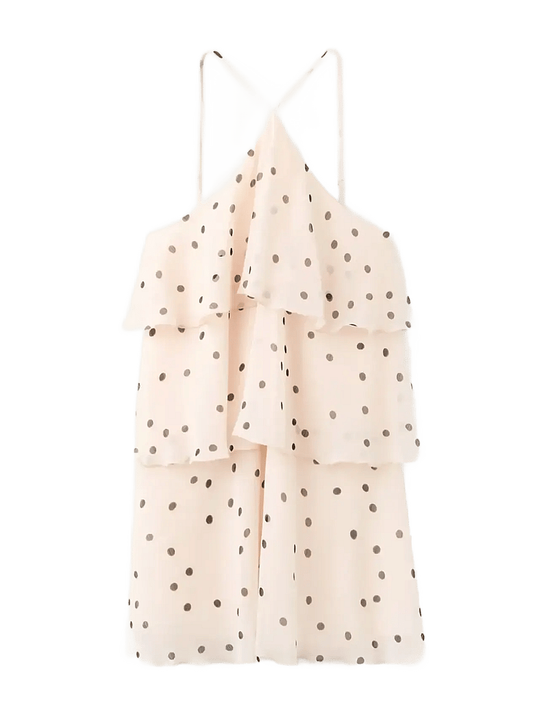 Mango - Halter polka dot dress - cocktailkjoler - light beige - 1