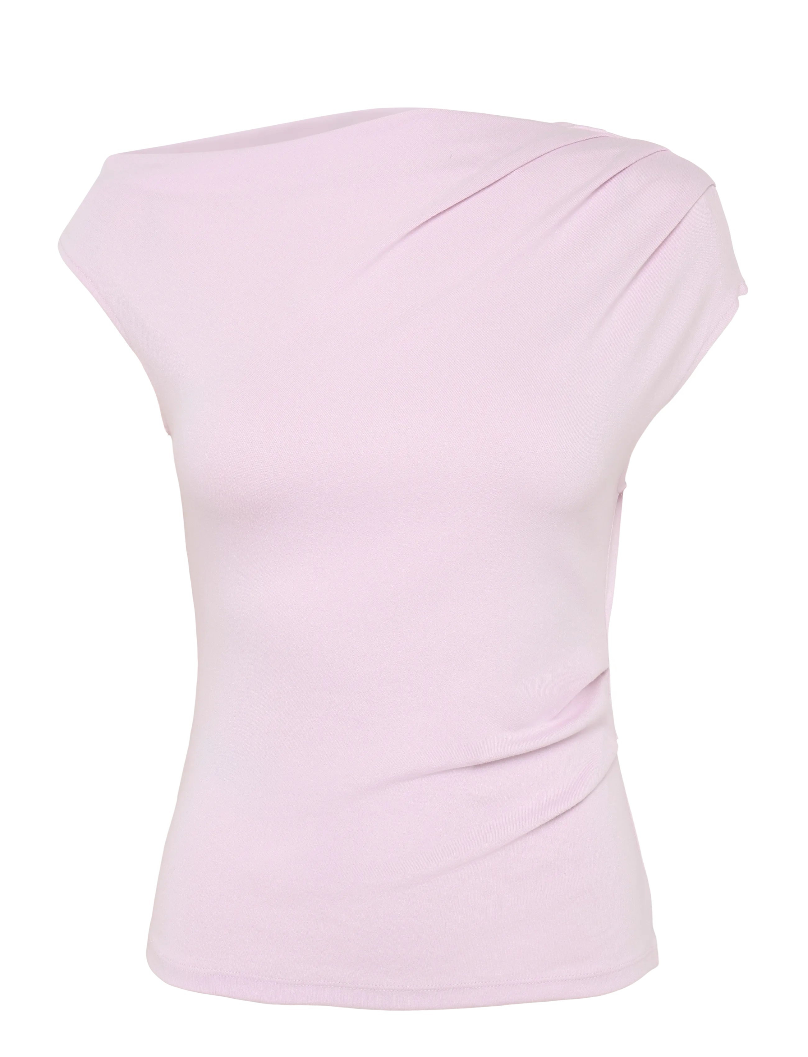 MANGO Asymmetrical Ruched T-Shirt Pink - L - Damen
