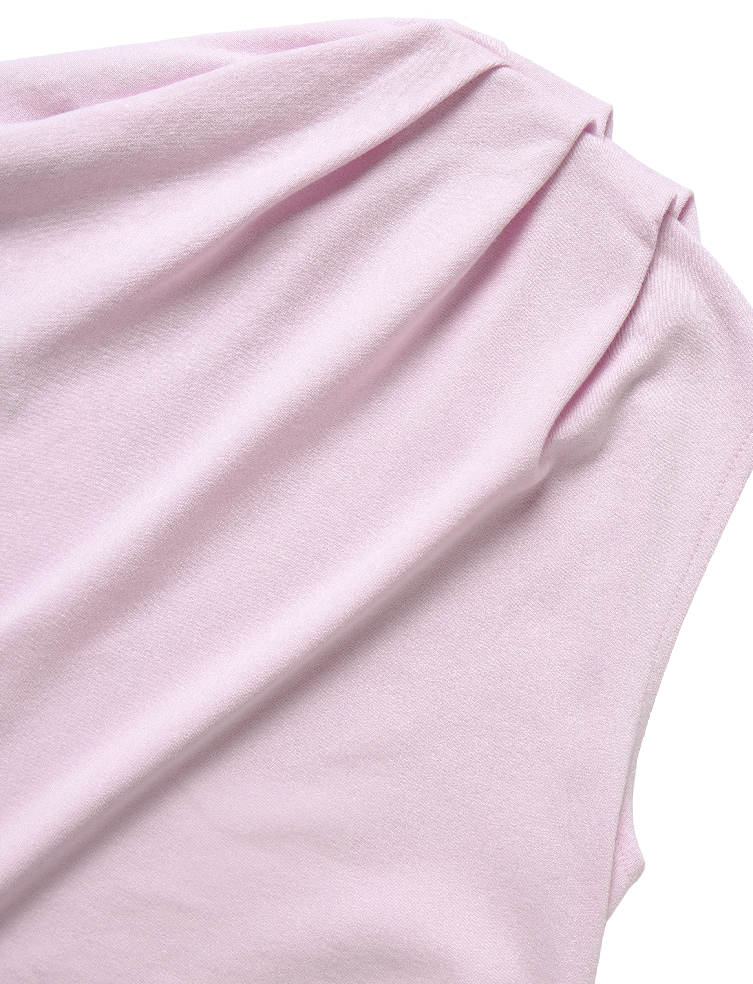 Mango - Asymmetrical ruched t-shirt - tanktops - pink - 4