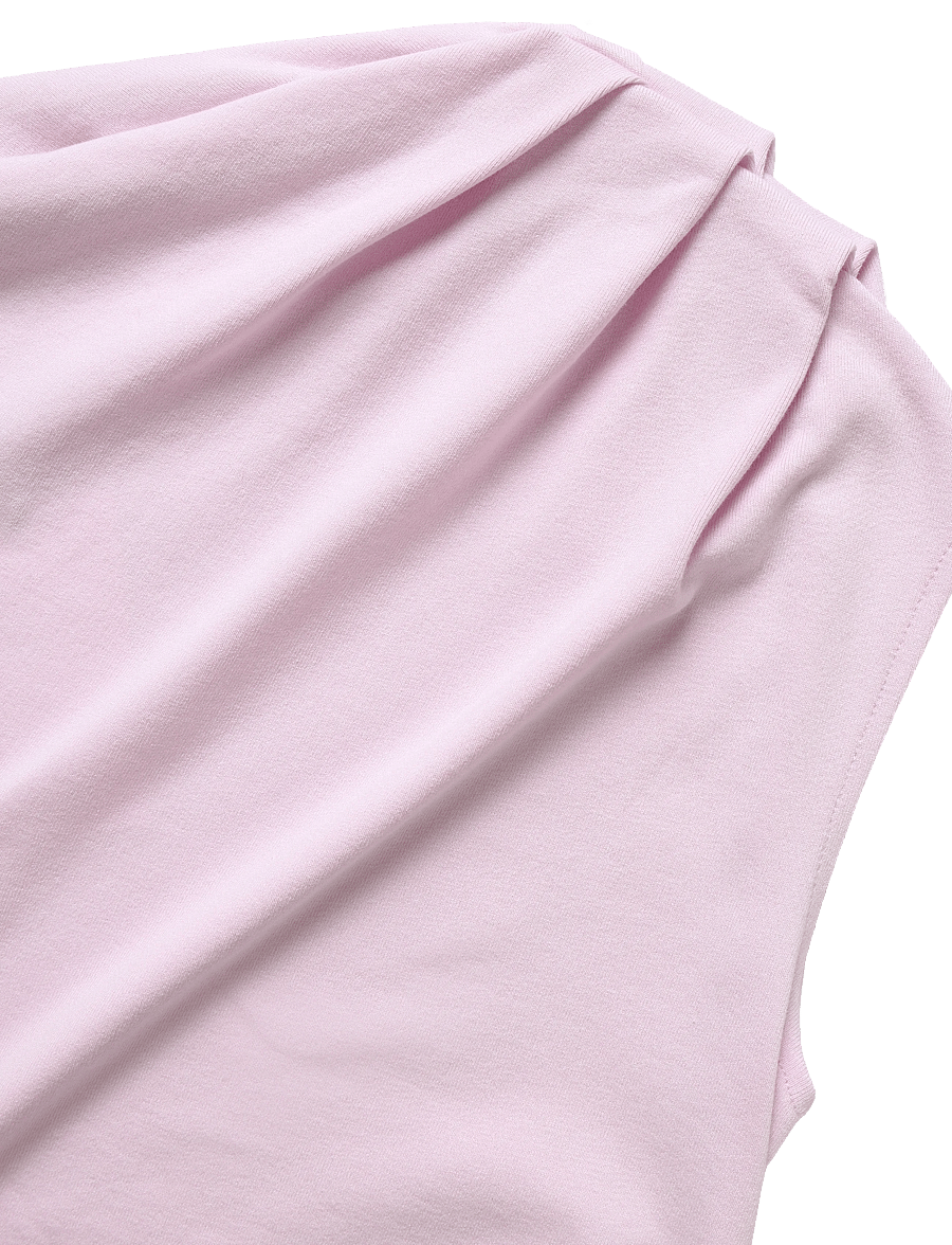 Mango - Asymmetrical ruched t-shirt - tanktops - pink - 4