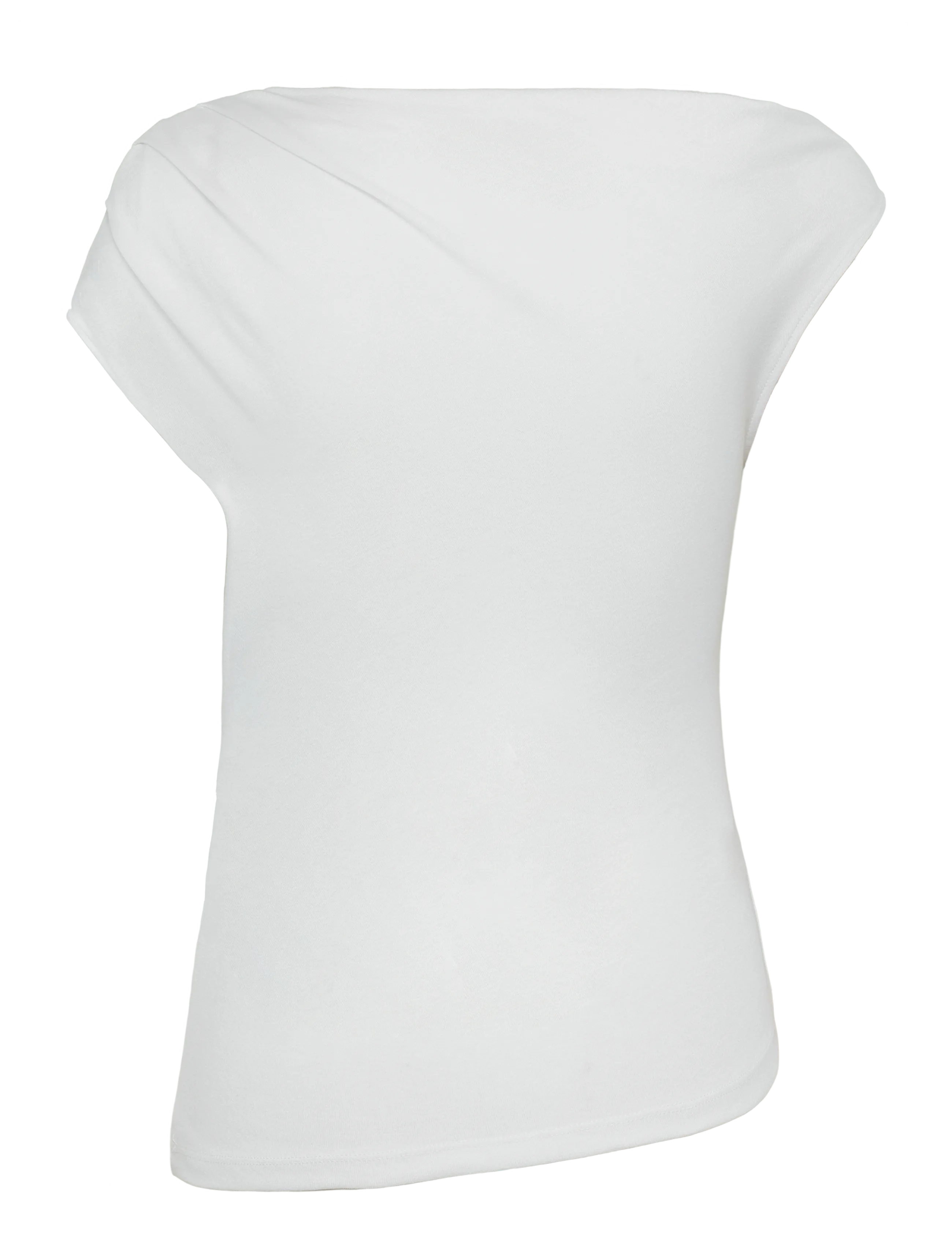Mango - Asymmetrical ruched t-shirt - tanktops - white - 2