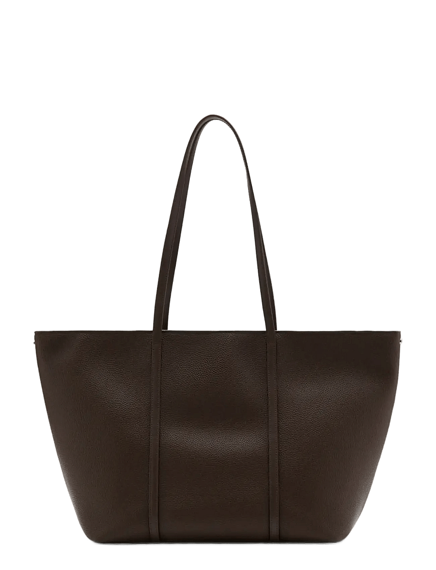 Mango - Shopper bag with double handle - shoppere - dark brown - 0