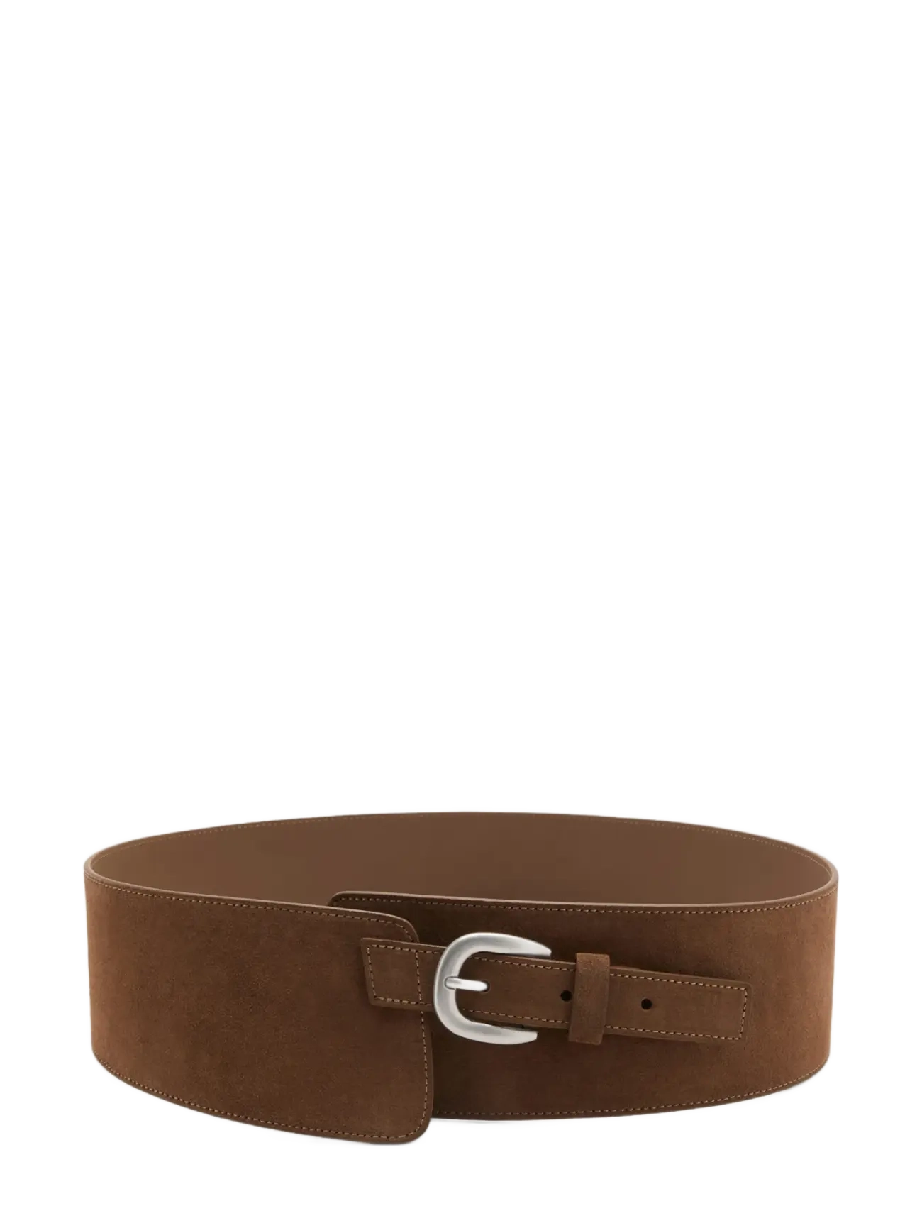 Mango Wide Split Leather Belt, S, Brown, Belts > Waist Belt, Dame