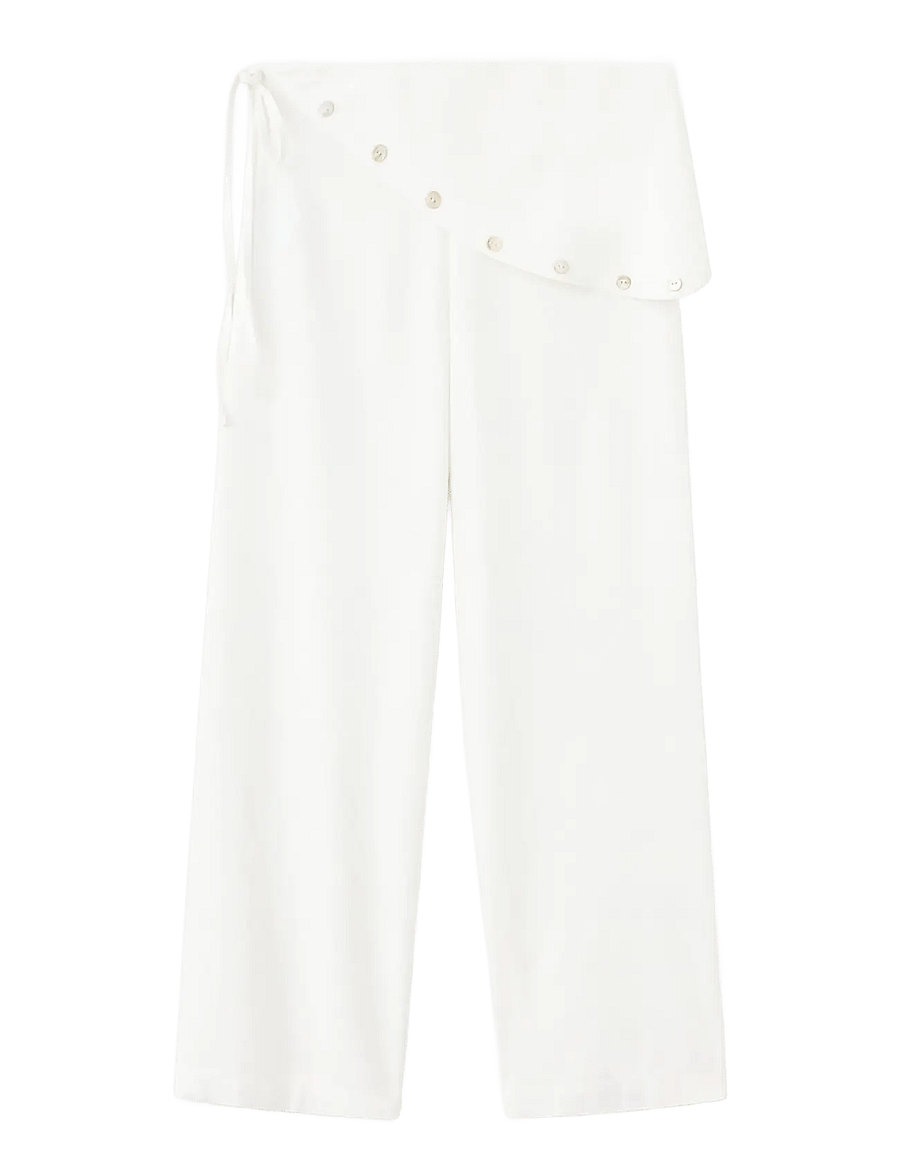 Mango - Straight scarf trousers - byxor - natural white - 1