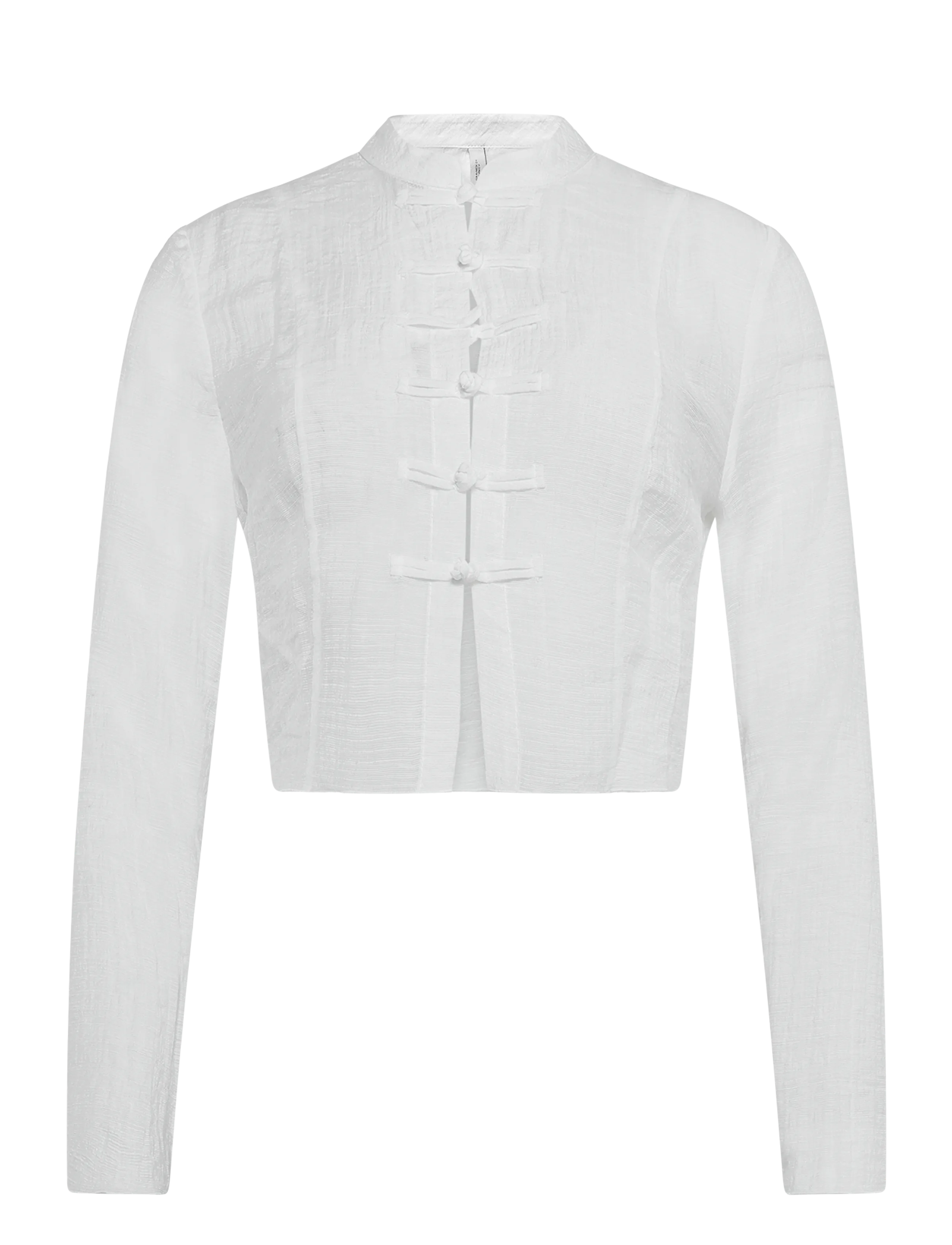 Mango - Semi-transparent textured georgette blouse - langærmede skjorter - natural white - 1