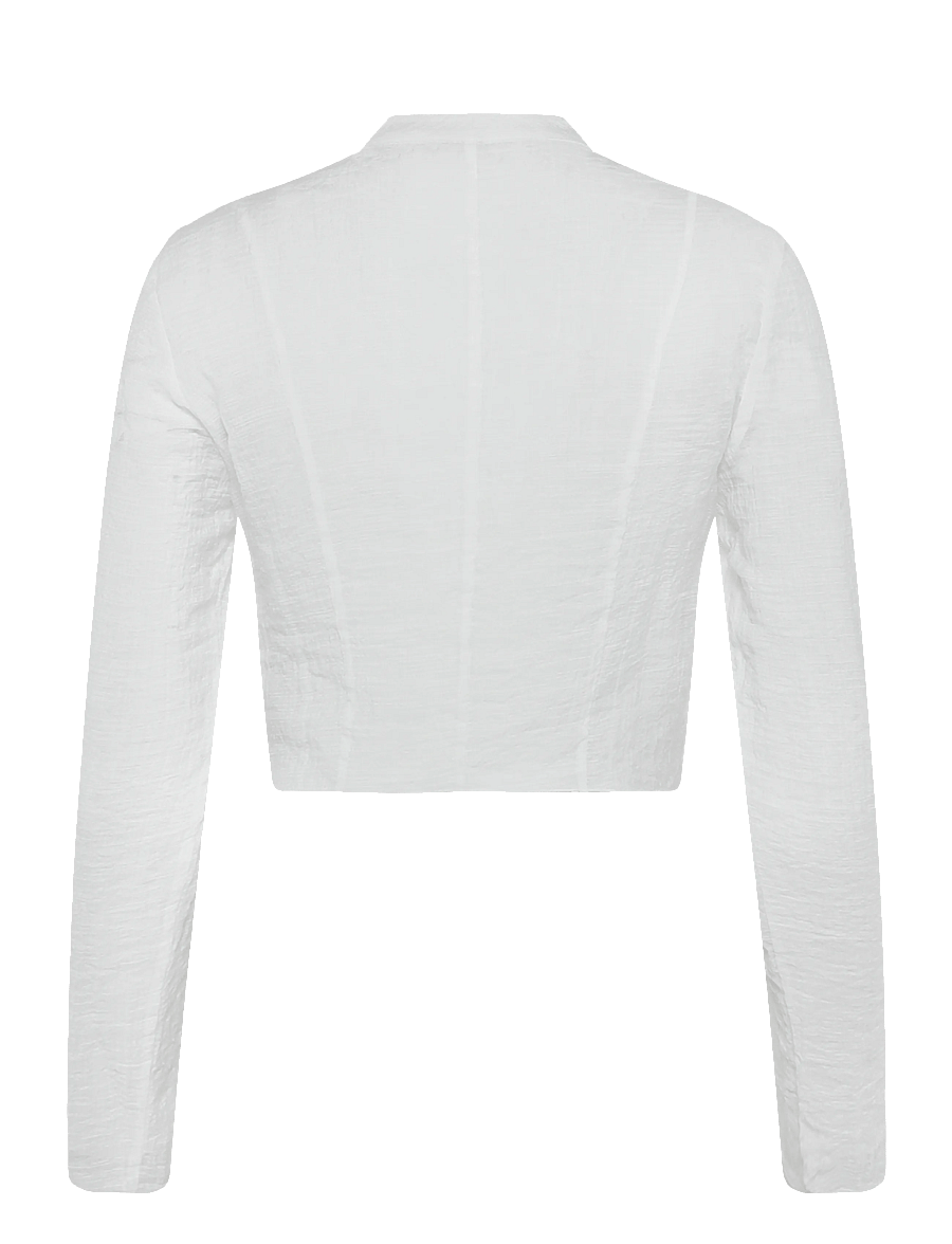 Mango - Semi-transparent textured georgette blouse - langærmede skjorter - natural white - 2