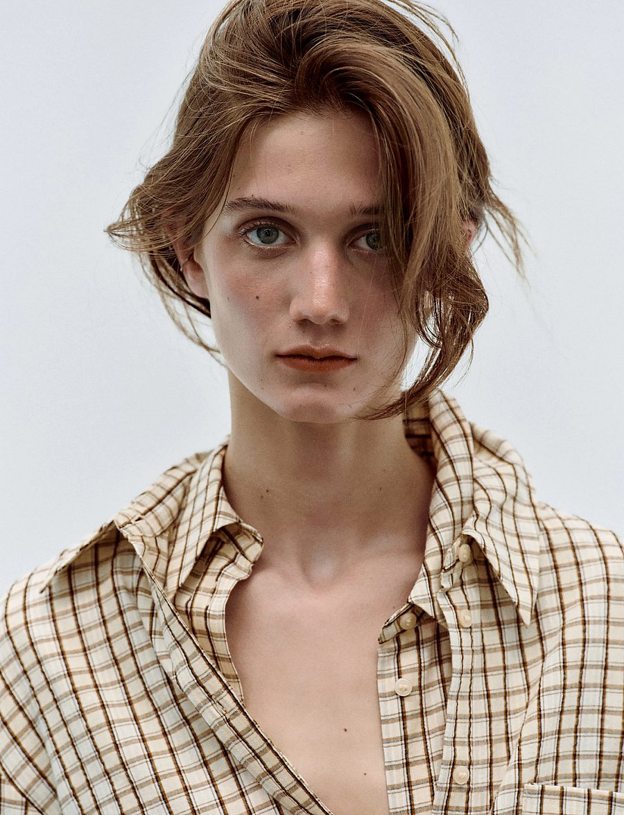 Mango - Check cotton shirt - langærmede skjorter - brown - 3