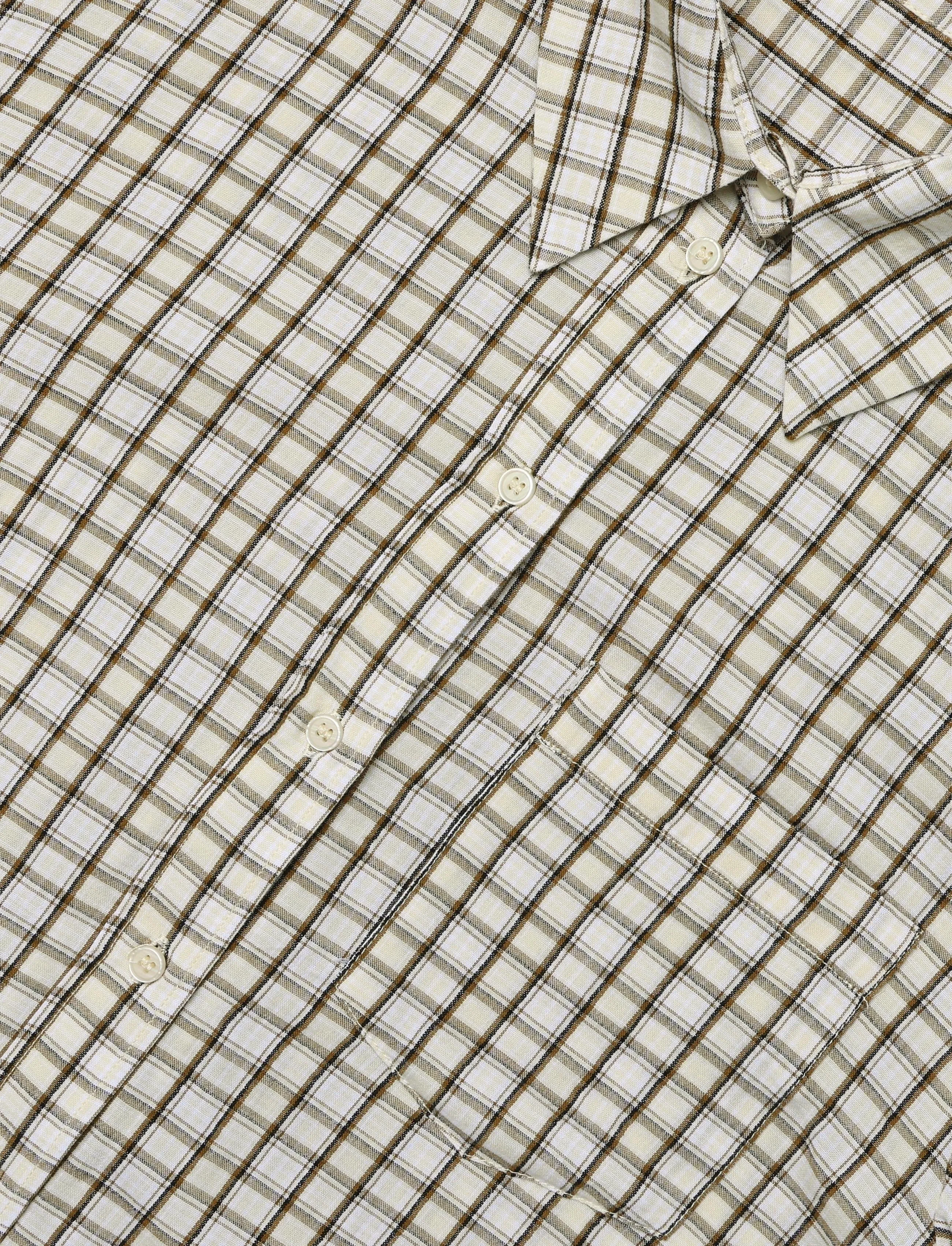 Mango - Check cotton shirt - langærmede skjorter - brown - 4