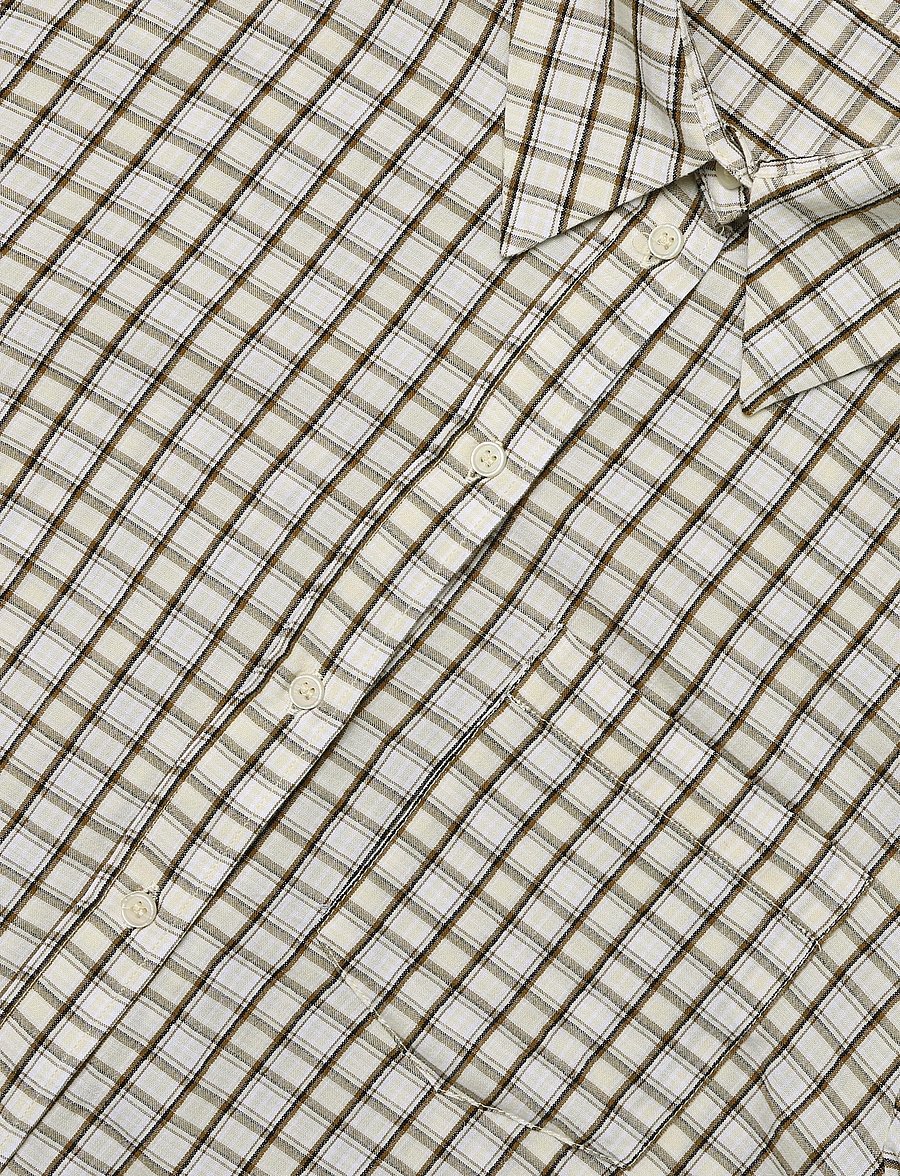 Mango - Check cotton shirt - langærmede skjorter - brown - 4