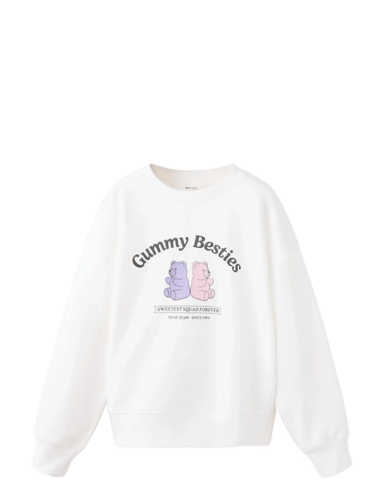 Mango Printed cotton sweatshirt - Sweatshirts - NATURAL WHITE / white