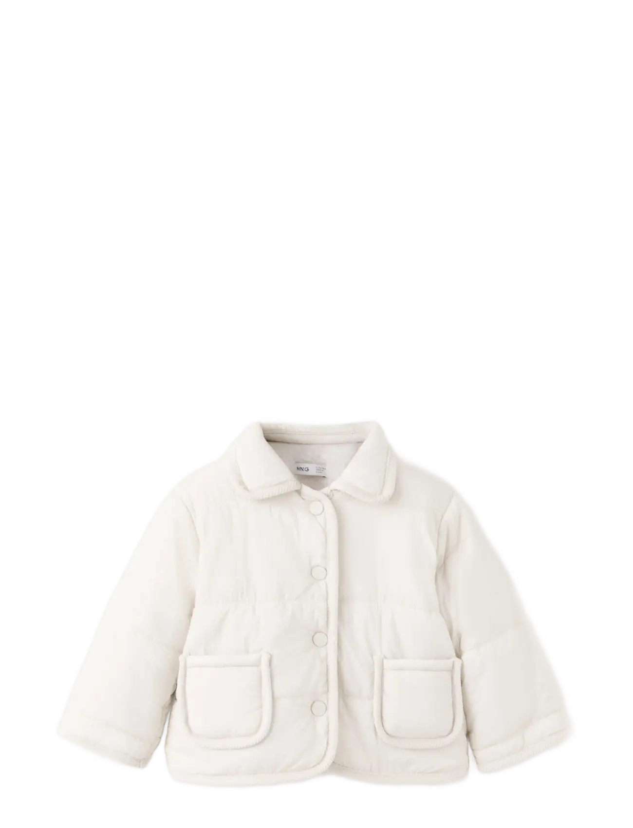Mango Pocket Quilted Jacket, 1-3M, Thermo Oberbekleidung, Creme - Jackets, Kinder