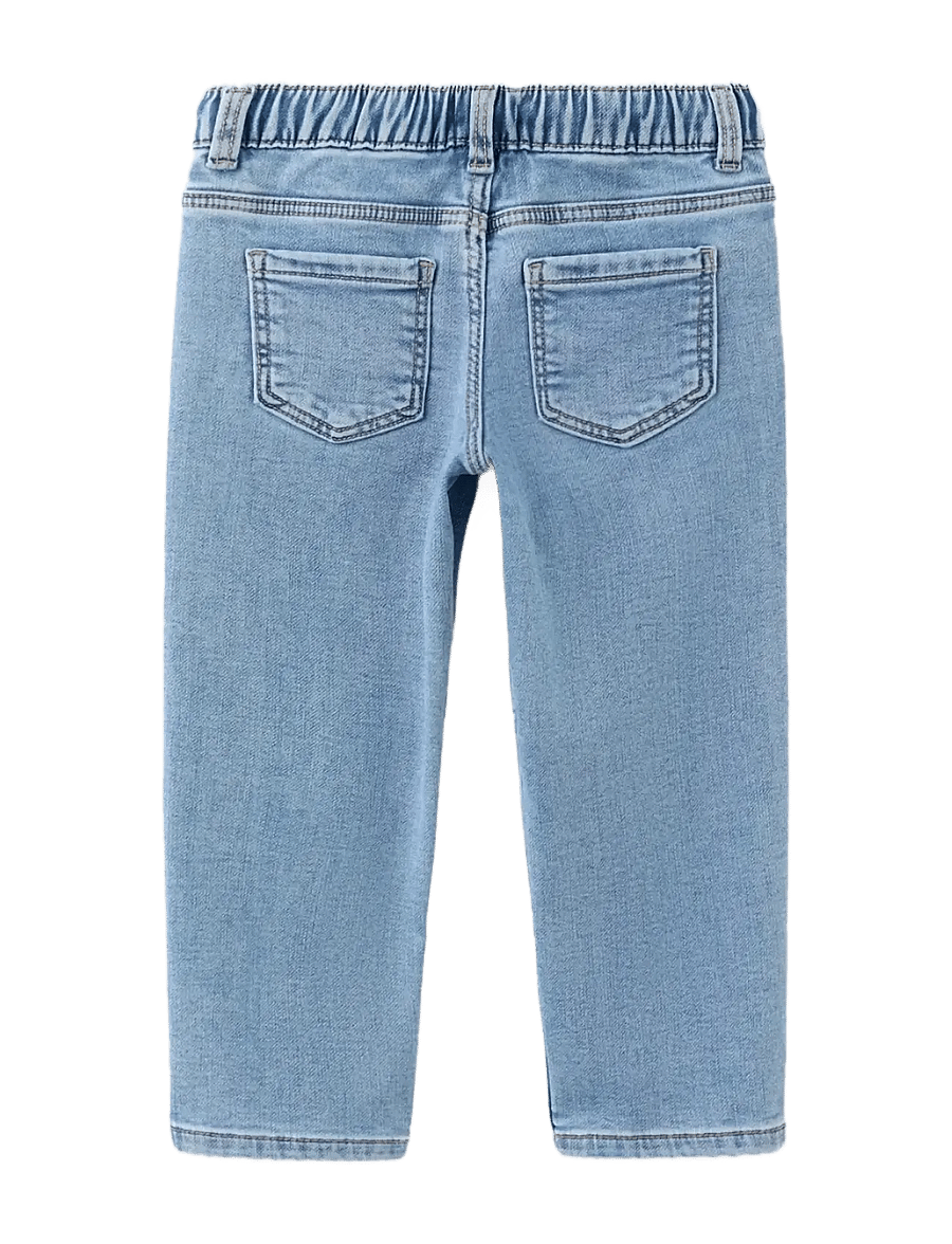 Mango - Straight-fit jeans with elastic waist - regular jeans - open blue - 1