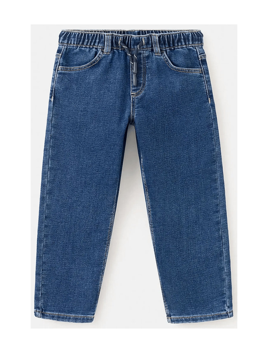 Mango - Straight-fit jeans with elastic waist - regular jeans - open blue - 0