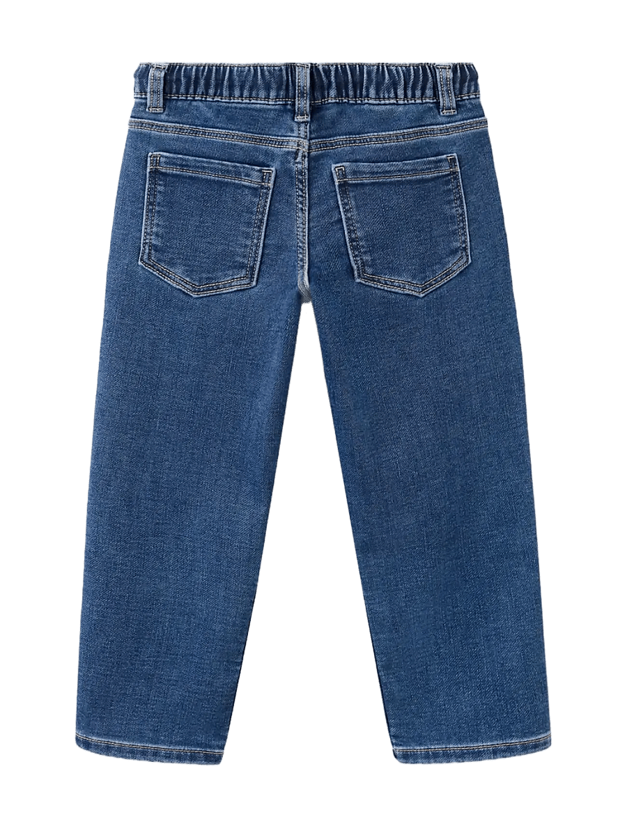 Mango - Straight-fit jeans with elastic waist - regular jeans - open blue - 1