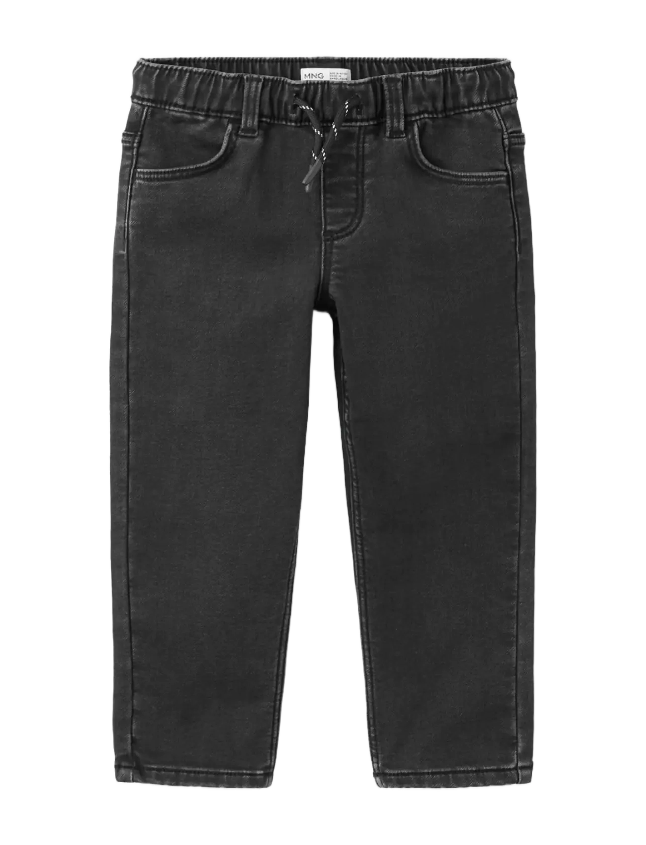 Mango Straight-Fit Jeans With Elastic Waist, Lige Pasform Elastik Talje Jeans, Grå, Str: 110