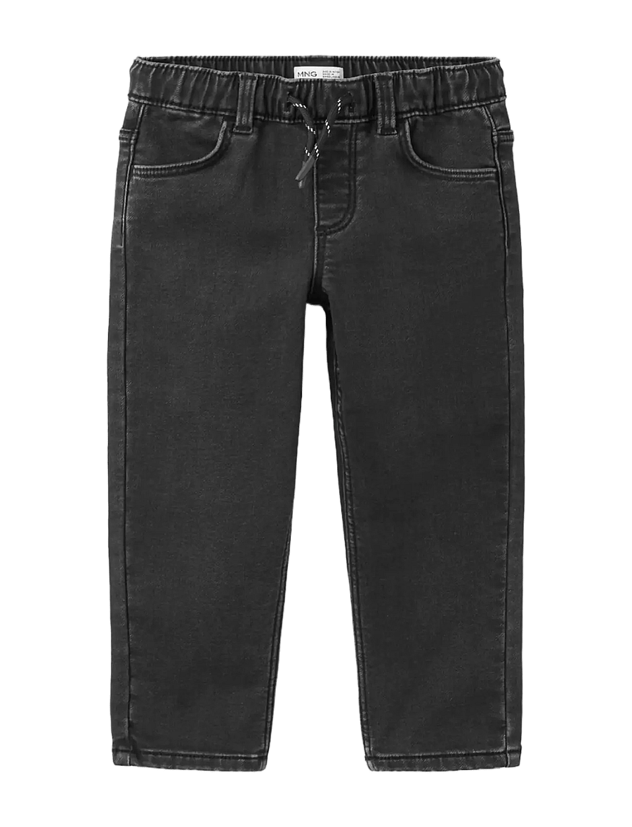 Mango - Straight-fit jeans with elastic waist - regular jeans - open grey - 0