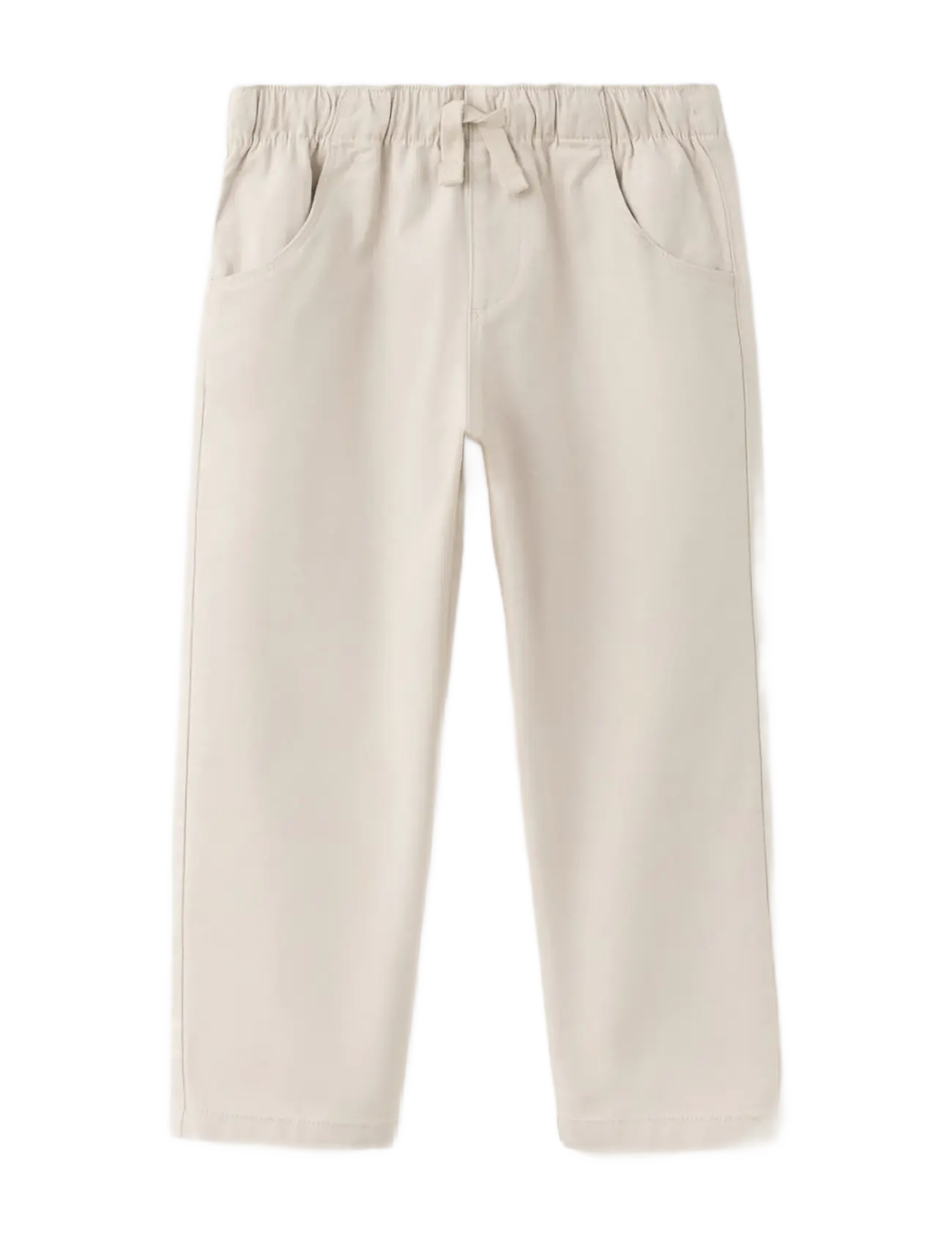 Mango Elastic Waist Cotton Trousers, 18-24M, Beige, Underdele > Bukser, Børn