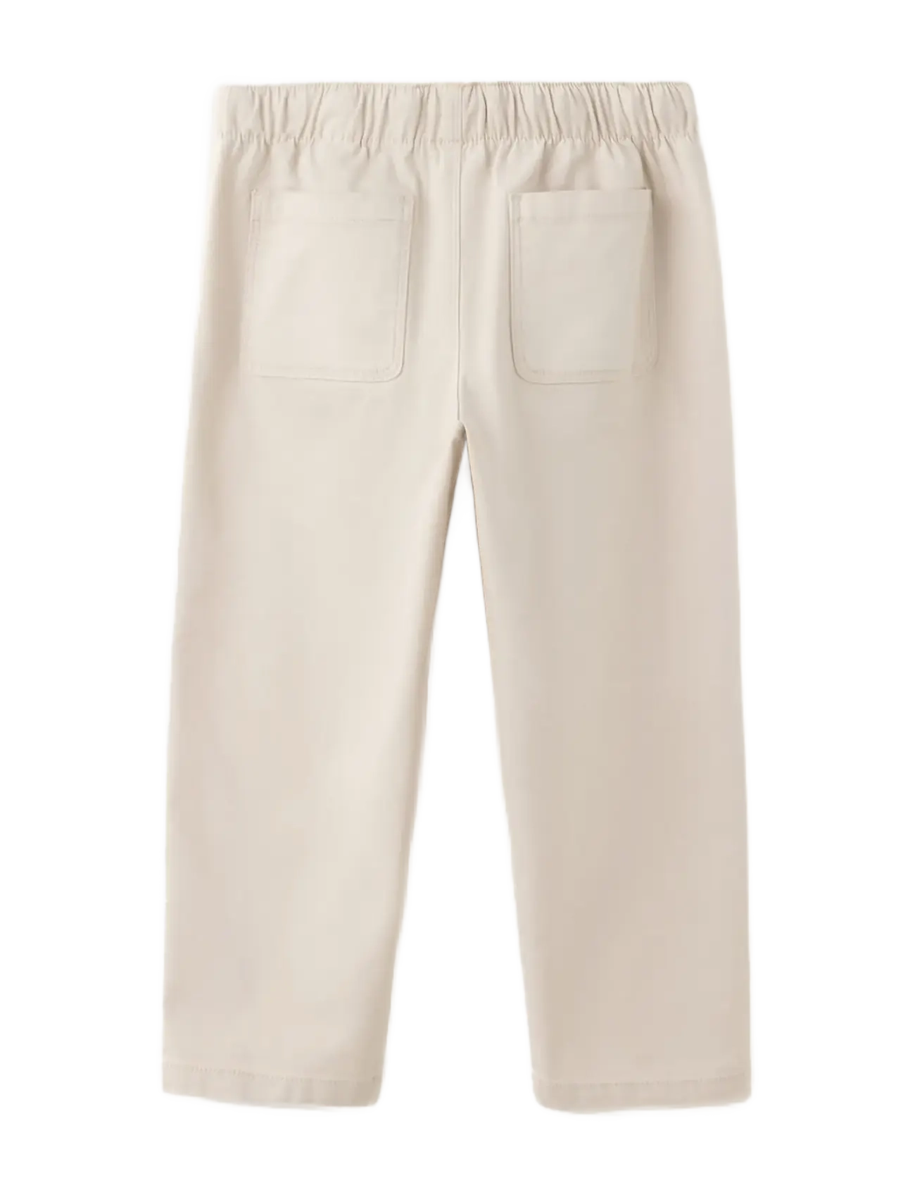 Mango - Elastic waist cotton trousers - babybyxor - lt pastel brown - 1