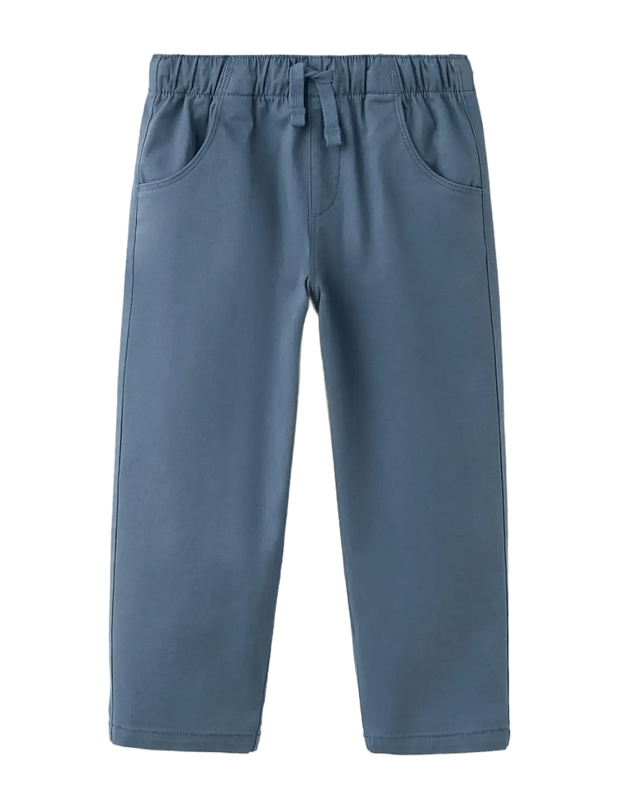 Mango - Elastic waist cotton trousers - babybukser - medium blue - 0