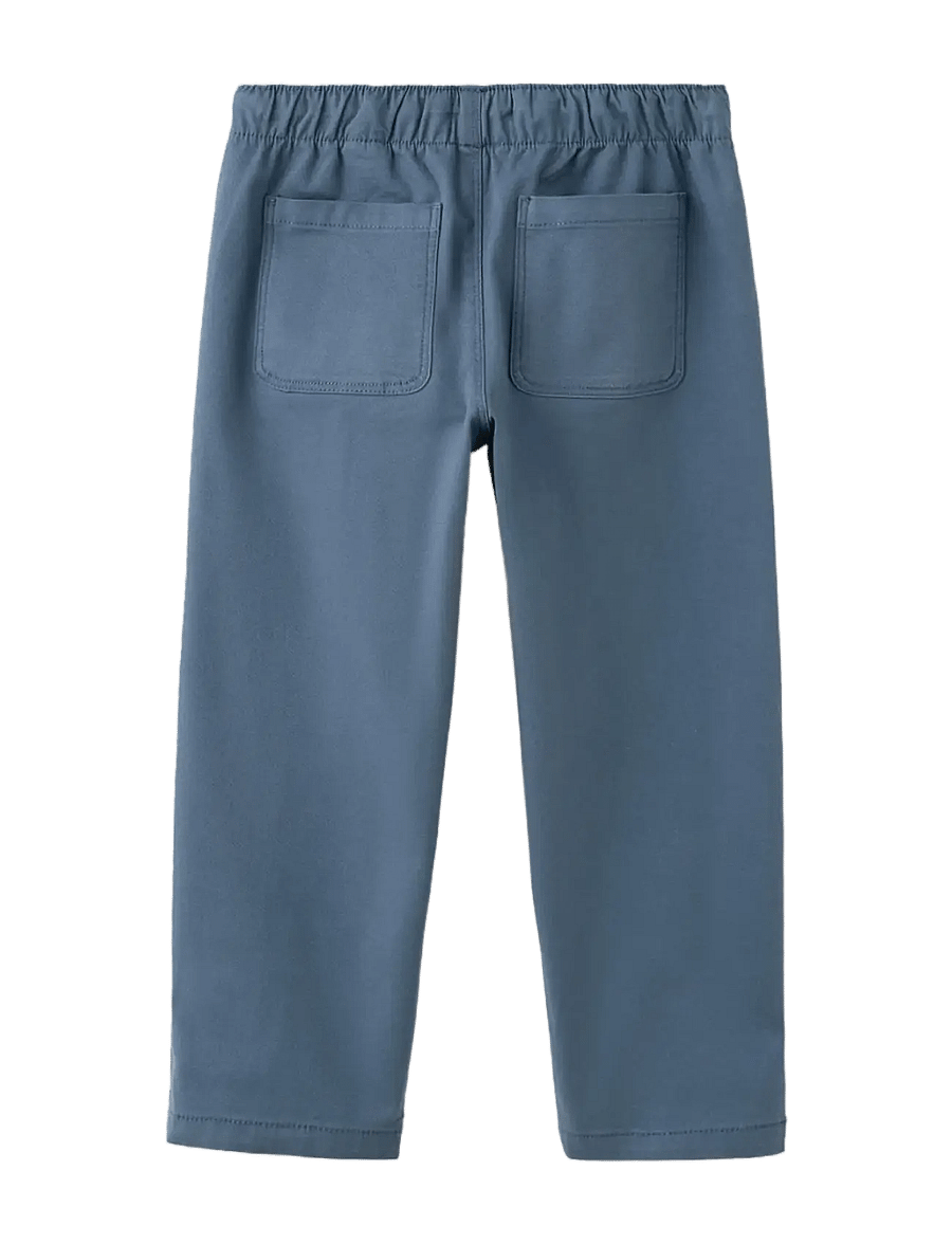 Mango - Elastic waist cotton trousers - babybukser - medium blue - 1