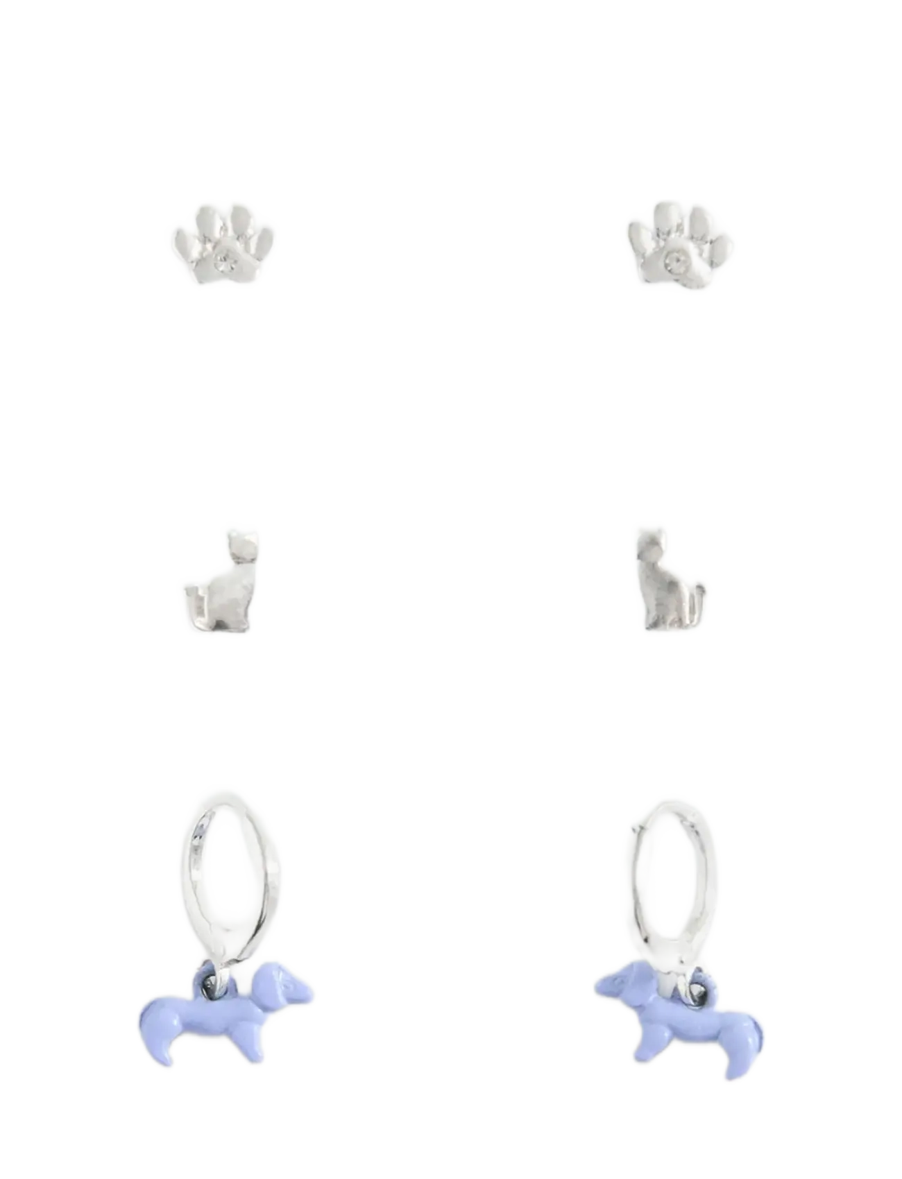 Mango Pack Of 3 Combined Earrings, One Size, Silver, Kids Smykker > Øreringe, Børn
