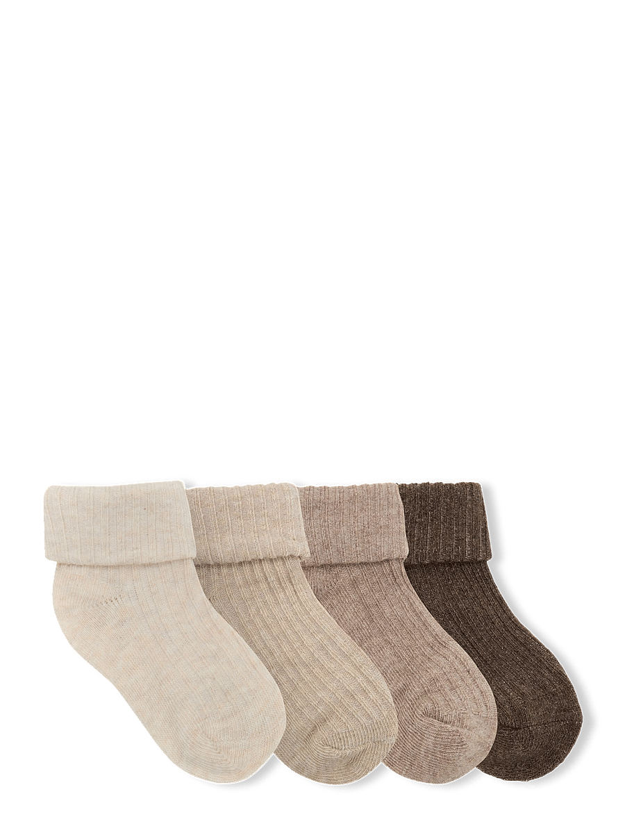 Mango - Ribbed socks pack - babysokker - lt pastel brown - 1